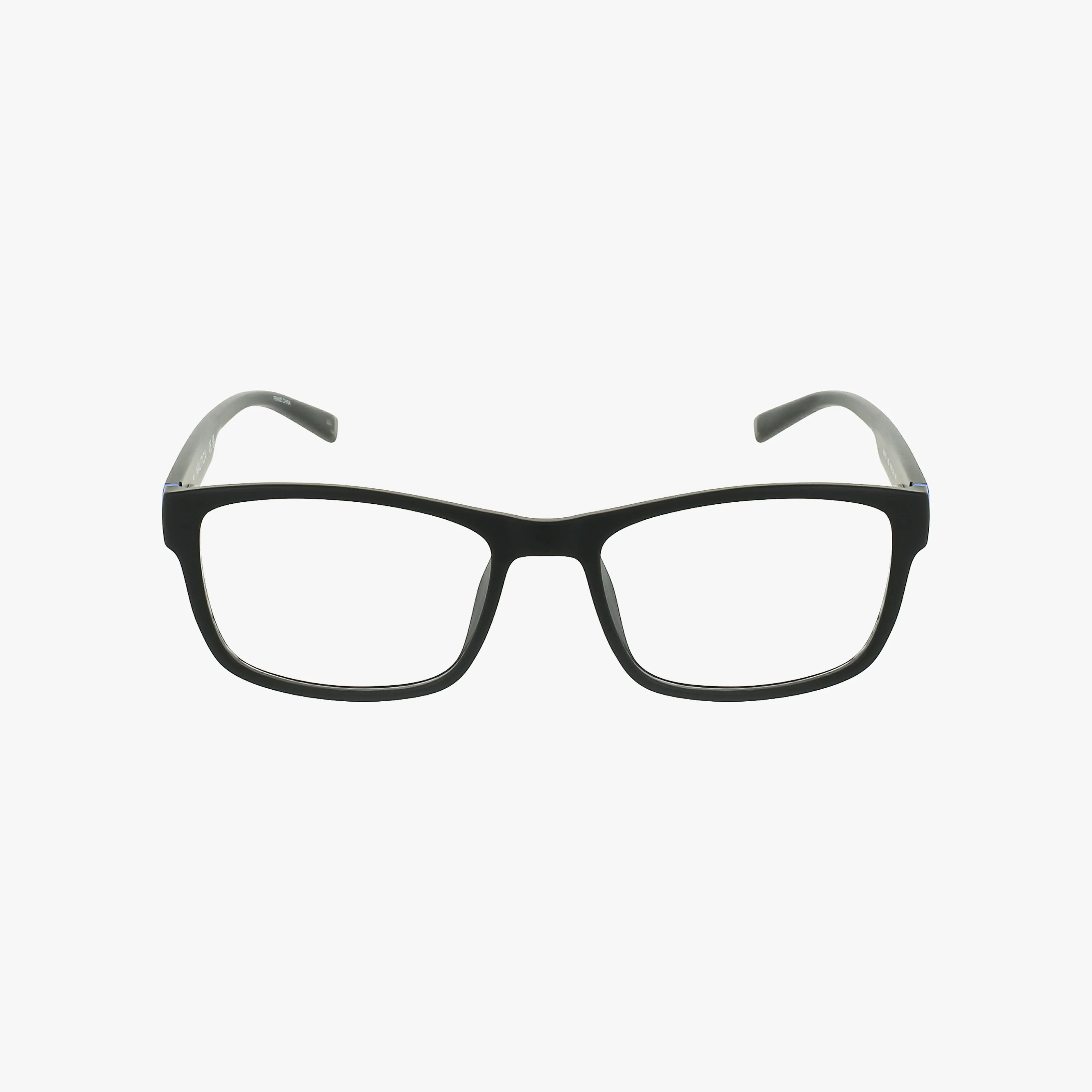The N8175 features black rectangular eyeglass frames with clear lenses and gently curved arms, blending timeless design with a modern touch, showcased on a plain white background.