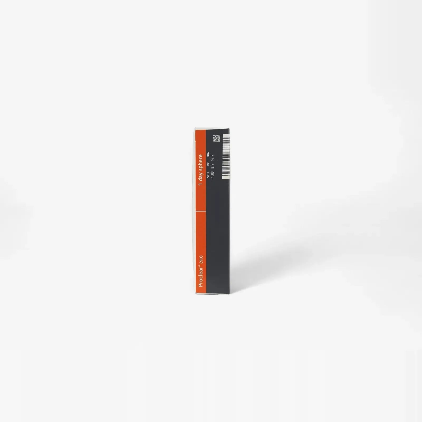 A black and orange rectangular box stands upright on a white background, displaying a barcode and the text Procolor 009—perfect for those seeking comfort similar to Proclear 1 Day - 90 Pack contact lenses.