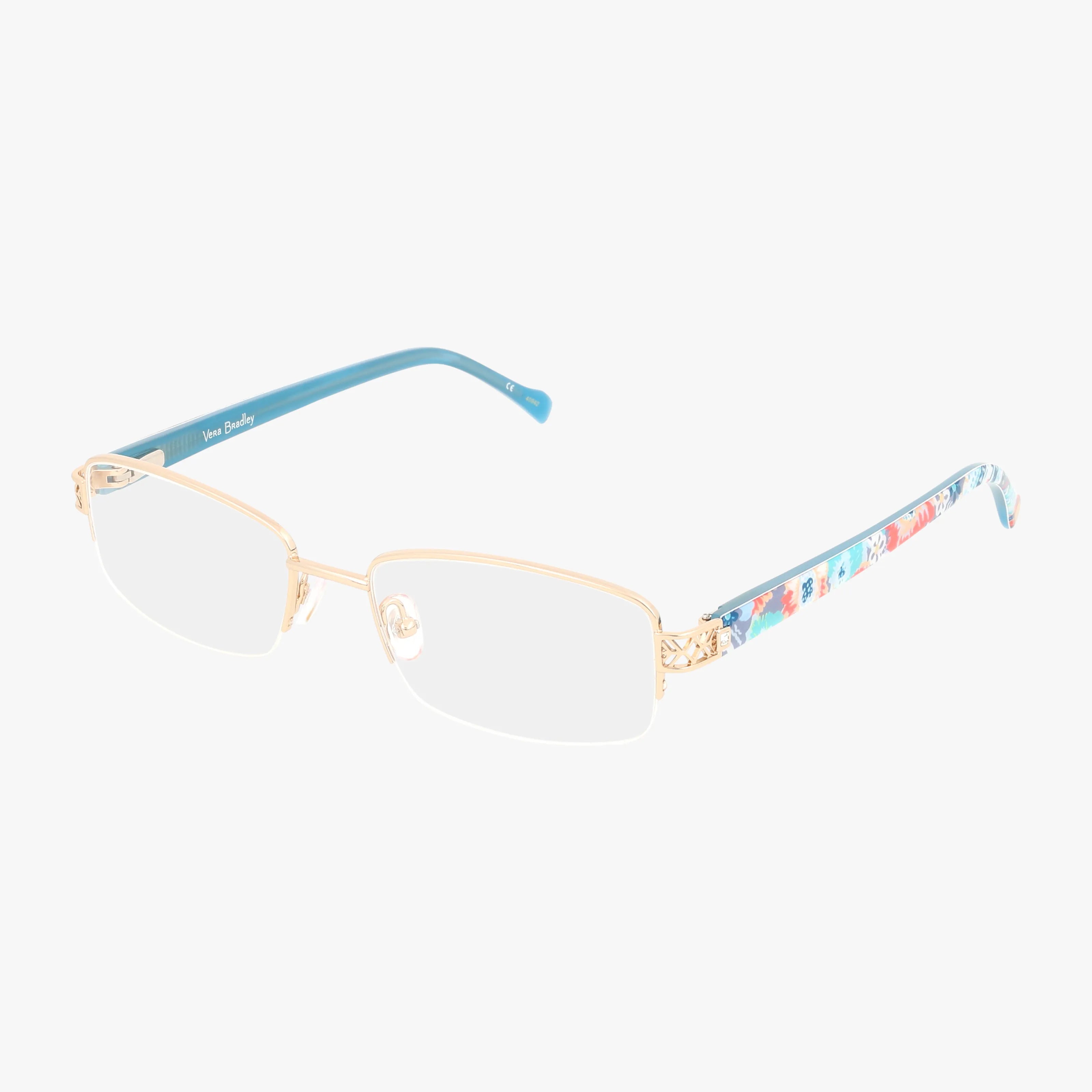 Vera Bradley Clear Frame Sunglasses with Patterned Arms Vera Bradley VALERIA Aloha Blooms Sketched Medallion main image 4
