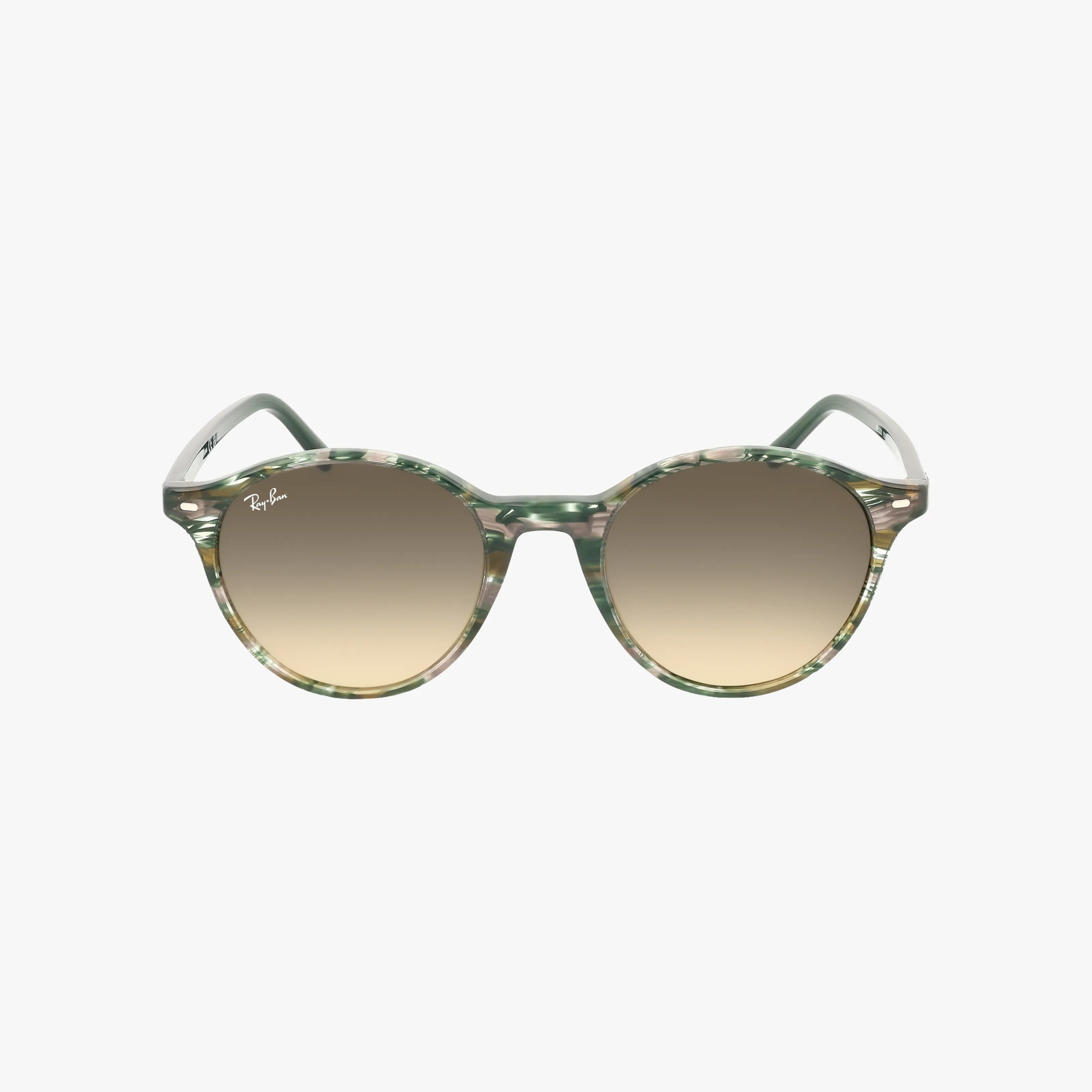 The RB2230 BERNARD sunglasses feature green and beige tortoiseshell frames with brown gradient lenses—ideal for outdoor adventures or buying glasses online easily.