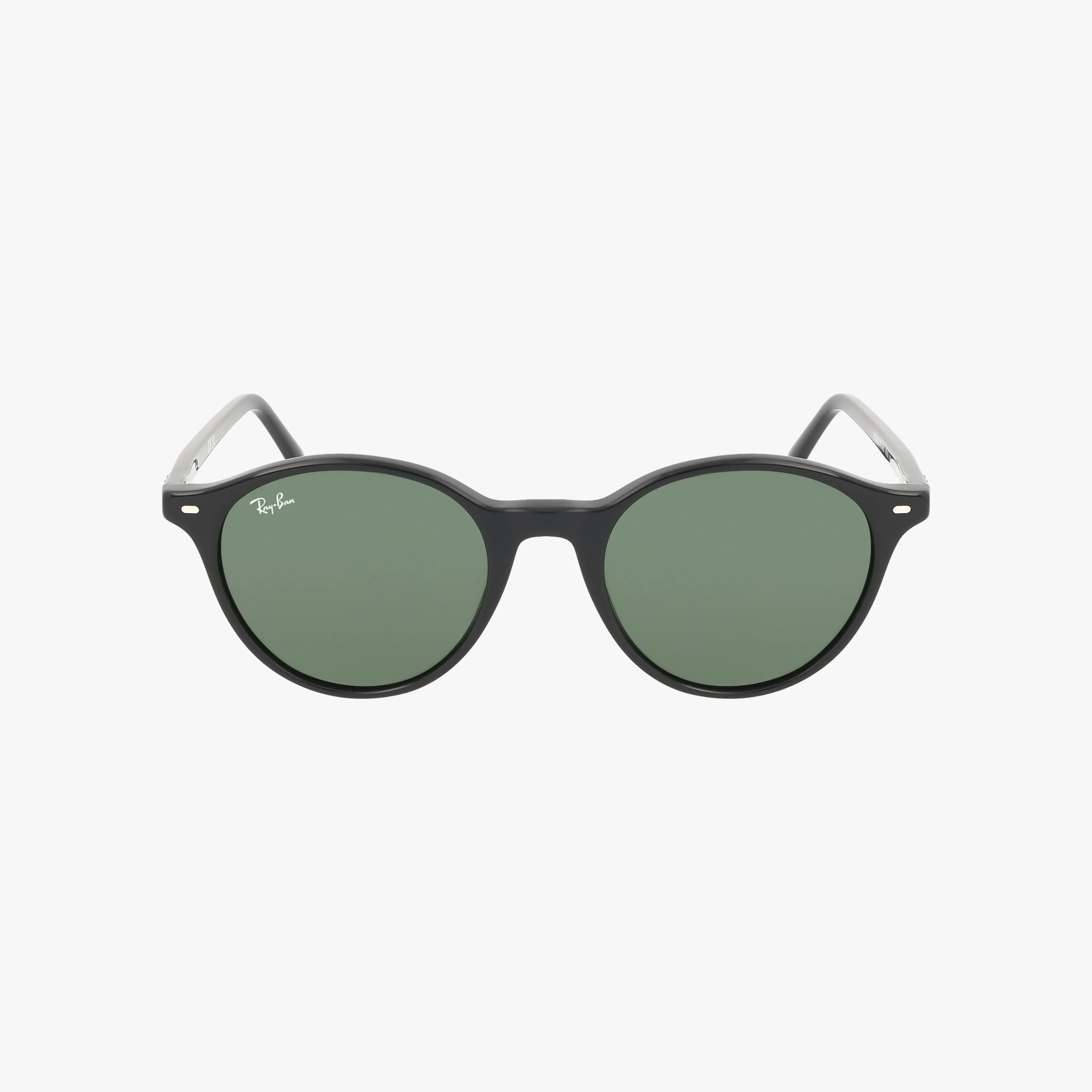 The RB2230 BERNARD features black round frames, green tinted lenses, and transparent arms—ideal for outdoor adventures—shown against a plain white background.