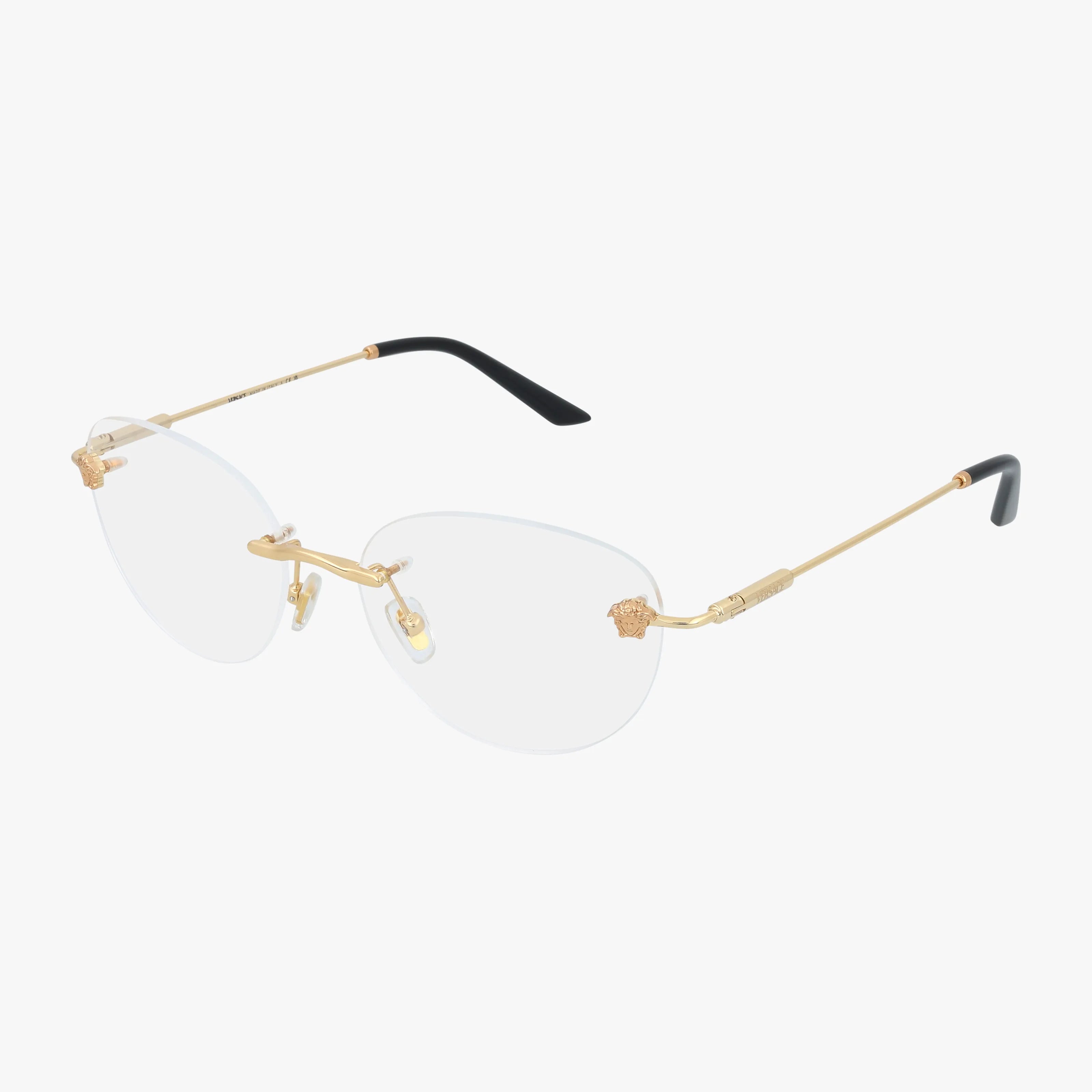 Versace Clear Frames with Black Lenses and Gold Accents Versace 1308 1002 Glasses - US main image 3