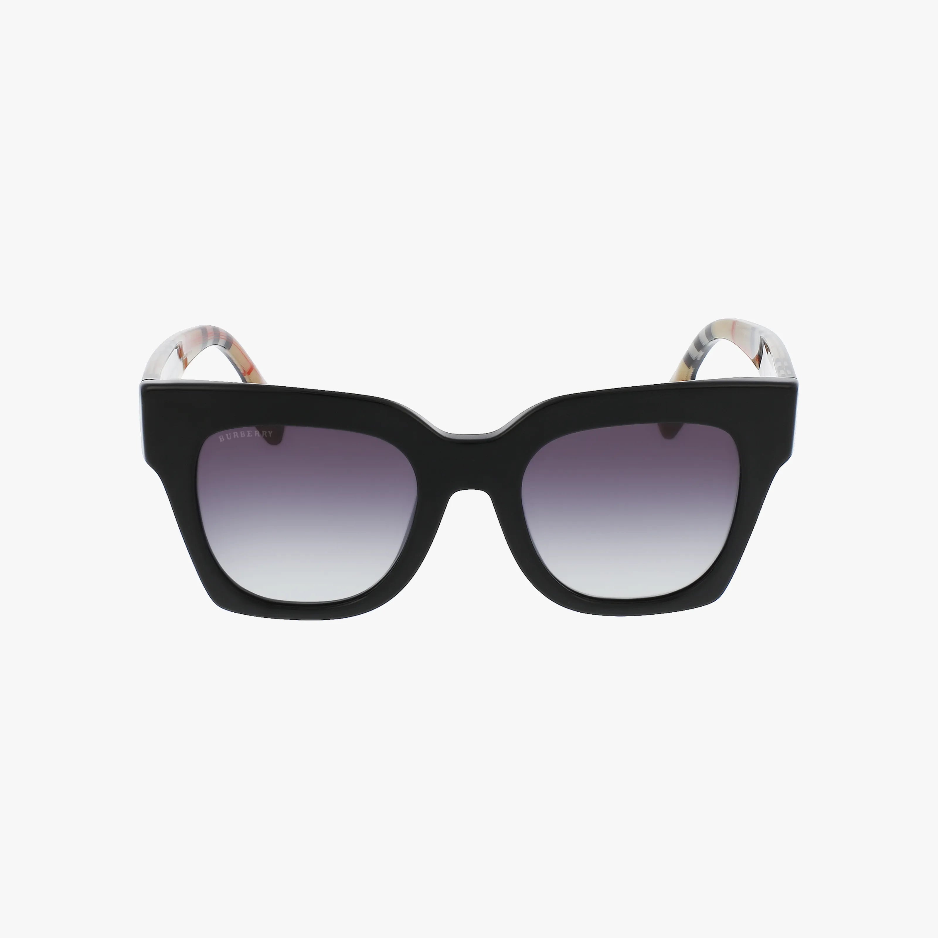 The BE4364 features black, square-framed sunglasses with premium lenses and gently curved plastic arms, delivering superior protection against a plain white background.