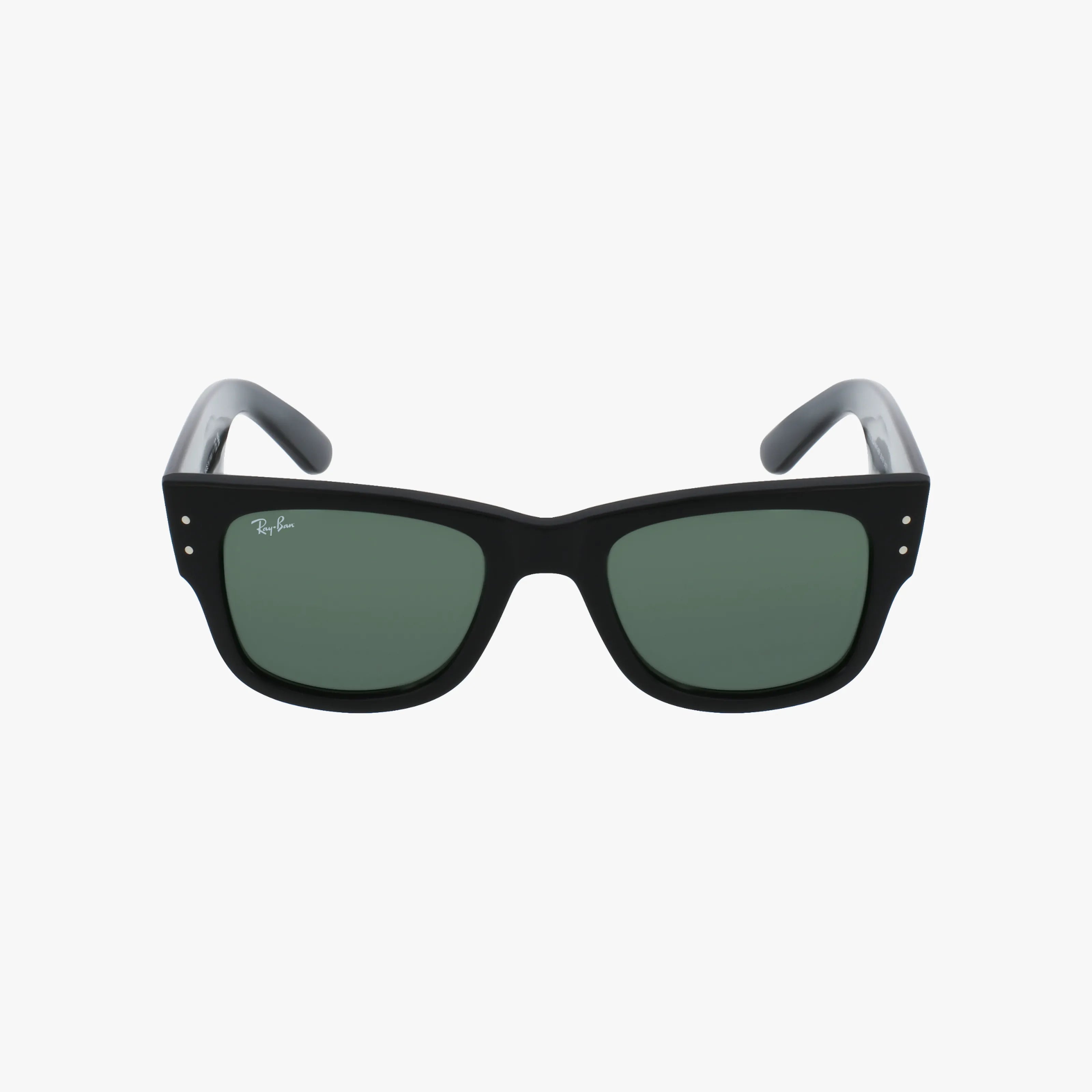 The RB0840S MEGA WAYFARER sunglasses feature a black frame and dark green lenses, shown front-facing on a white background—ideal for anyone seeking fashionable, modern eyewear.