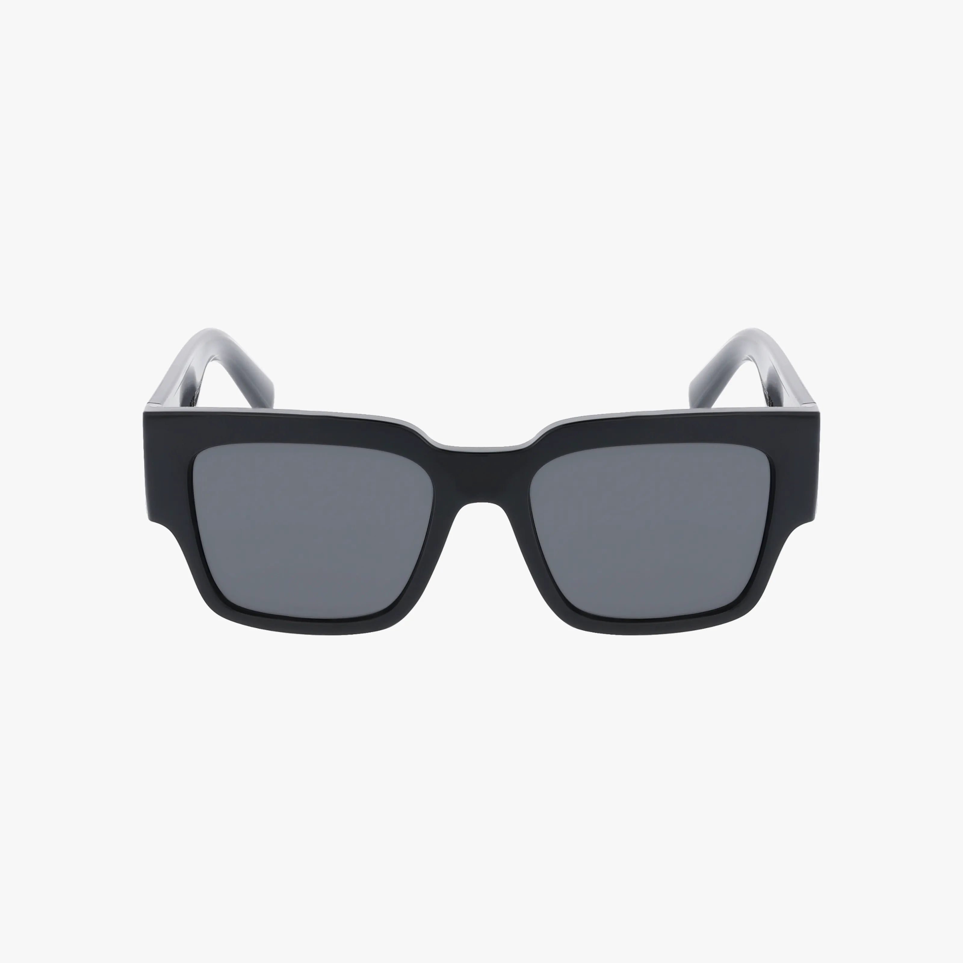 The DG6184 sunglasses are black, rectangular, and classic with dark lenses, displayed from the front on a white background.