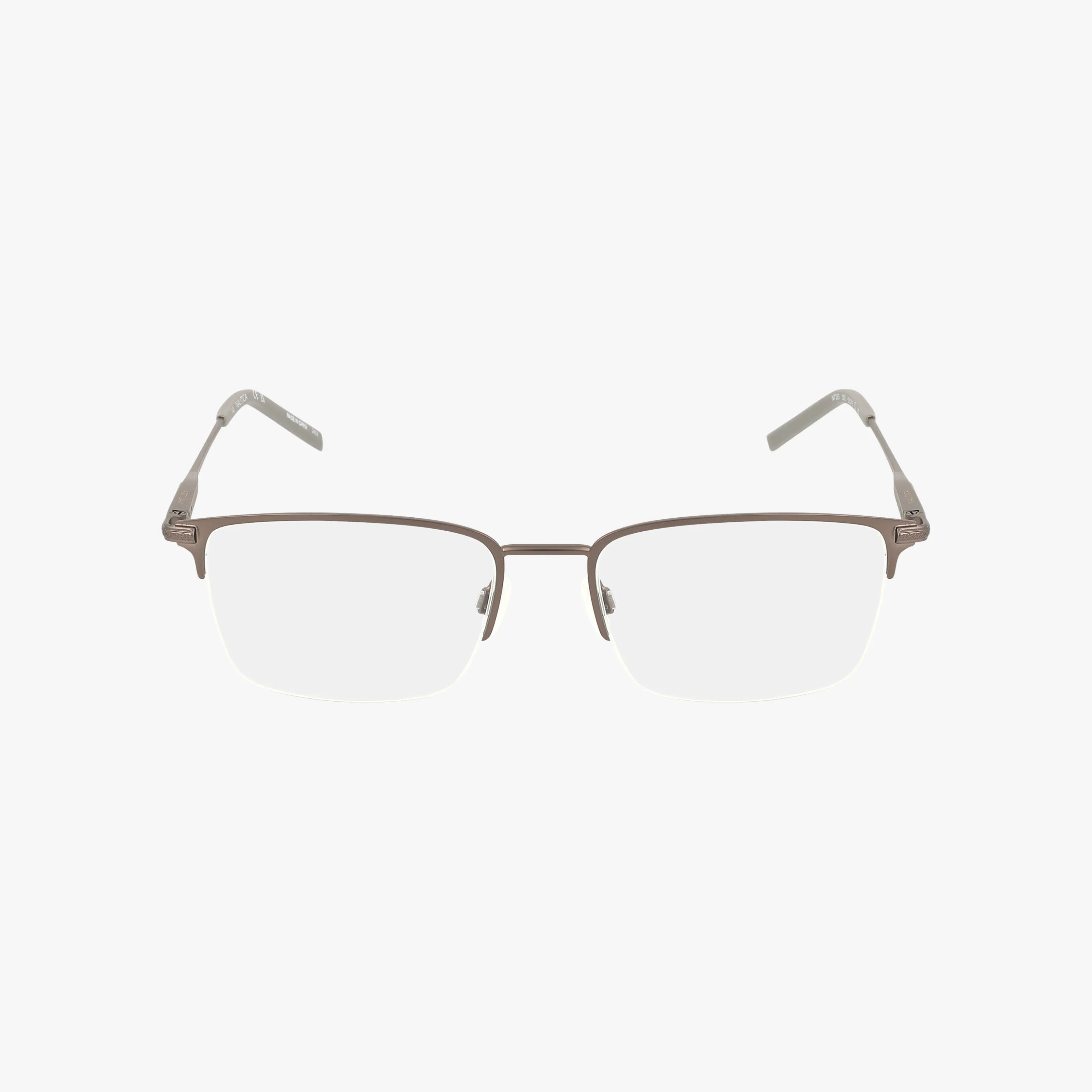 The N7333 eyeglasses feature a semi-rimless, thin metallic brown frame with clear prescription lenses, shown against a plain white background.