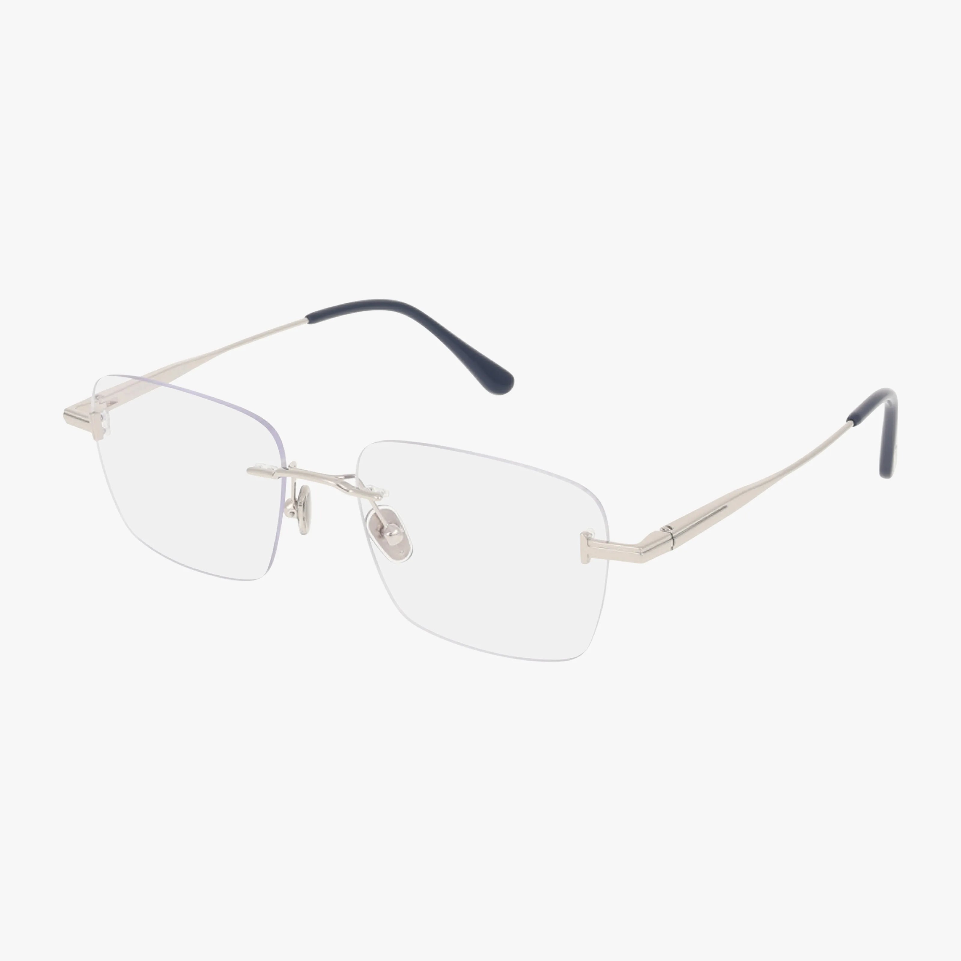 Tom Ford Rimless Eyeglasses with Silver Bridge and Clear Lenses Tom Ford FT6117-B Glasses 030 Shiny Deep Gold - eye-oo.com main image 4
