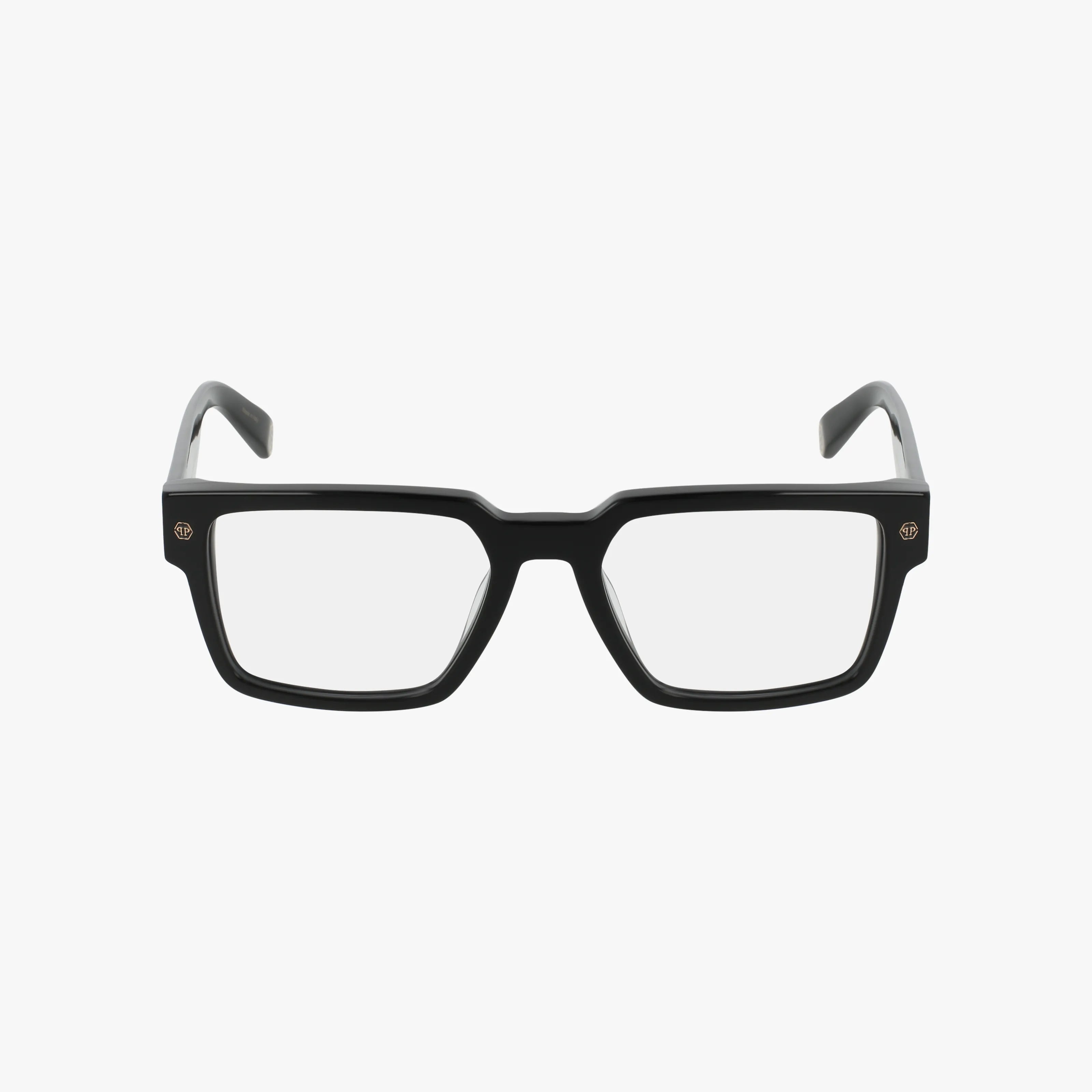 The VPP193V eyeglasses feature a black rectangular frame with clear progressive lenses, displayed from the front against a white background.