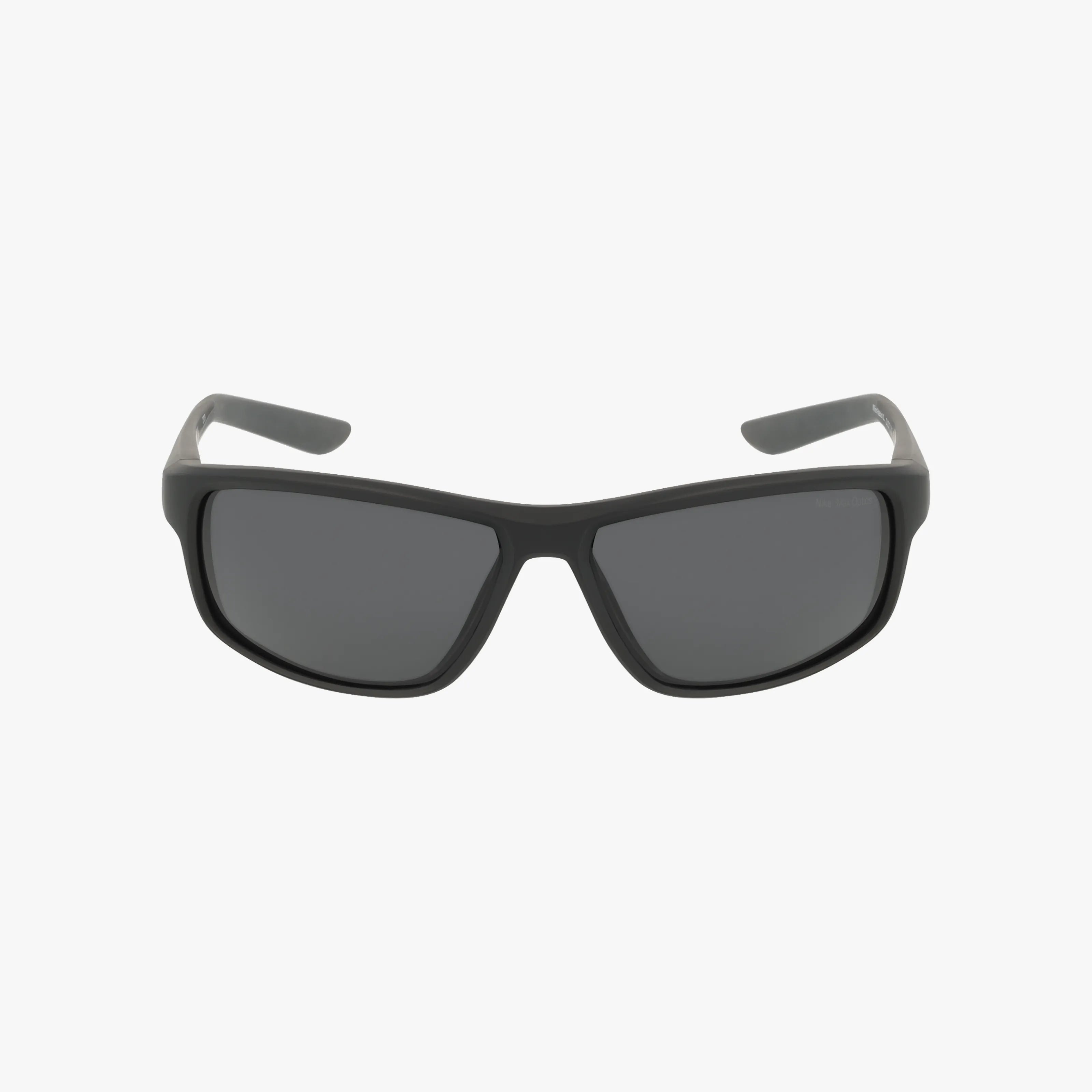 A pair of NIKE DV2371 black rectangular sunglasses with premium lenses, displayed facing forward on a plain white background.