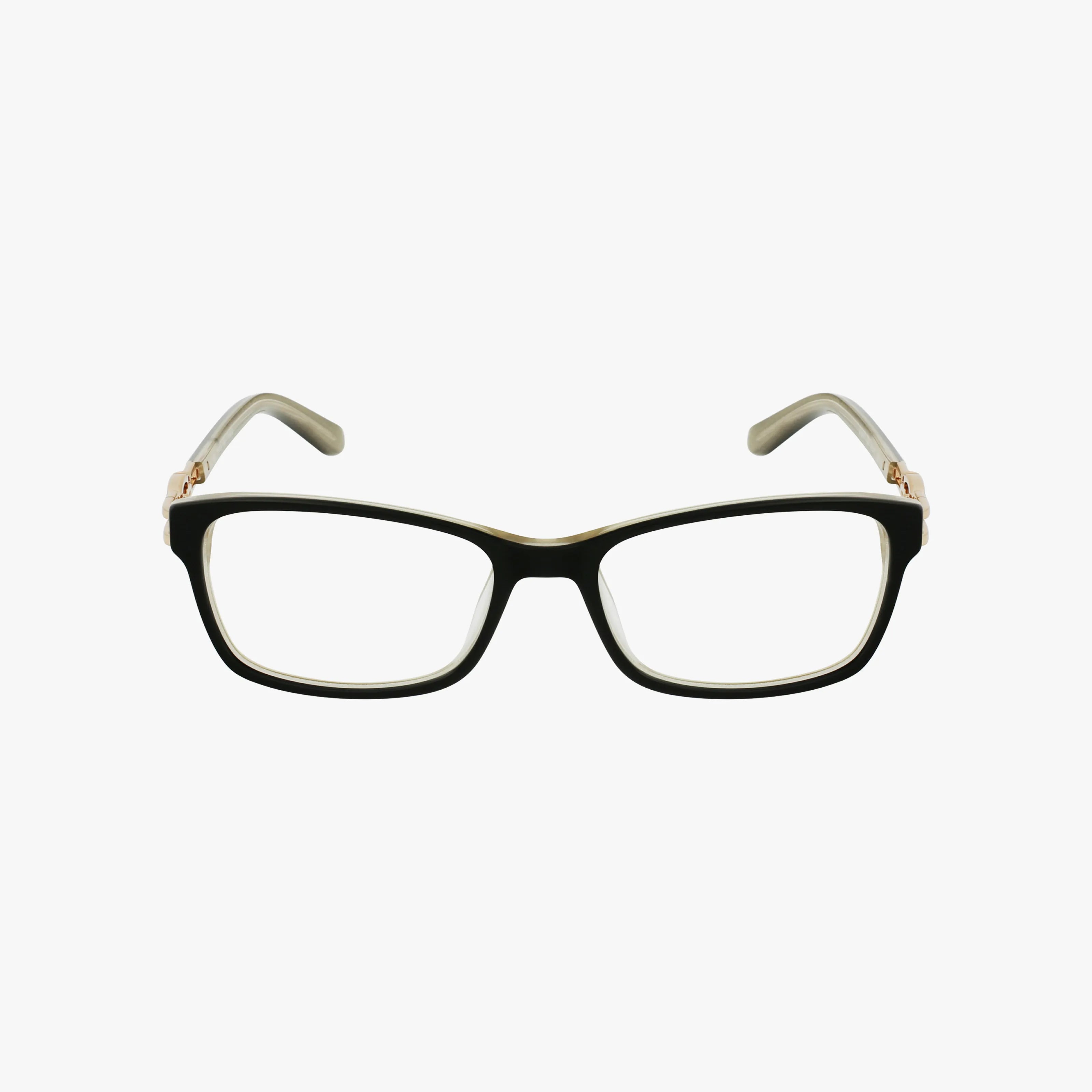 The GU2677 features black rectangular frames with clear lenses and light-colored temple tips, showcasing fine craftsmanship against a plain white background.