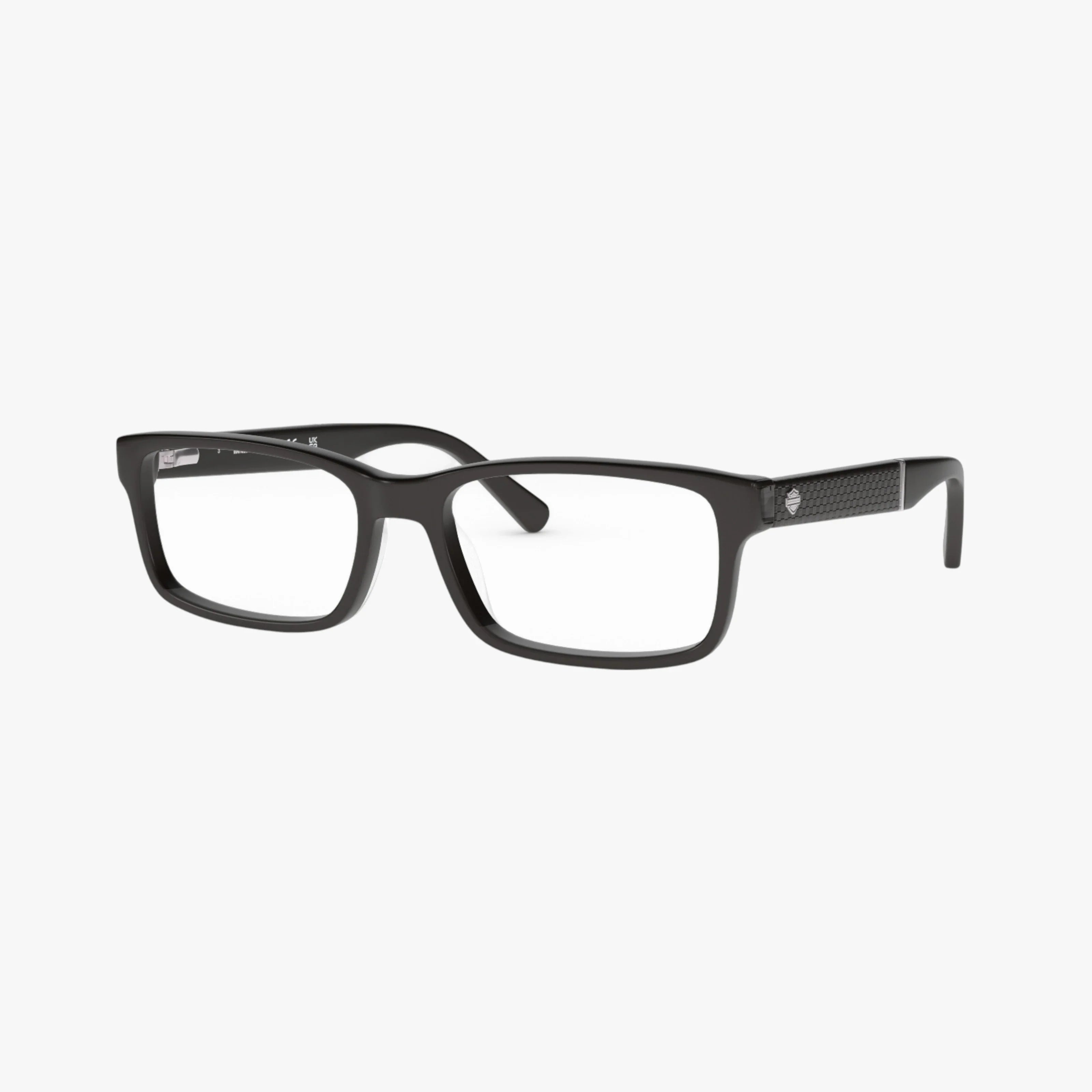 The HD774 features black rectangular frames with clear lenses and straight arms, offering a sleek, confidence-boosting look—perfect for enhancing your style and perspective against any light backdrop.