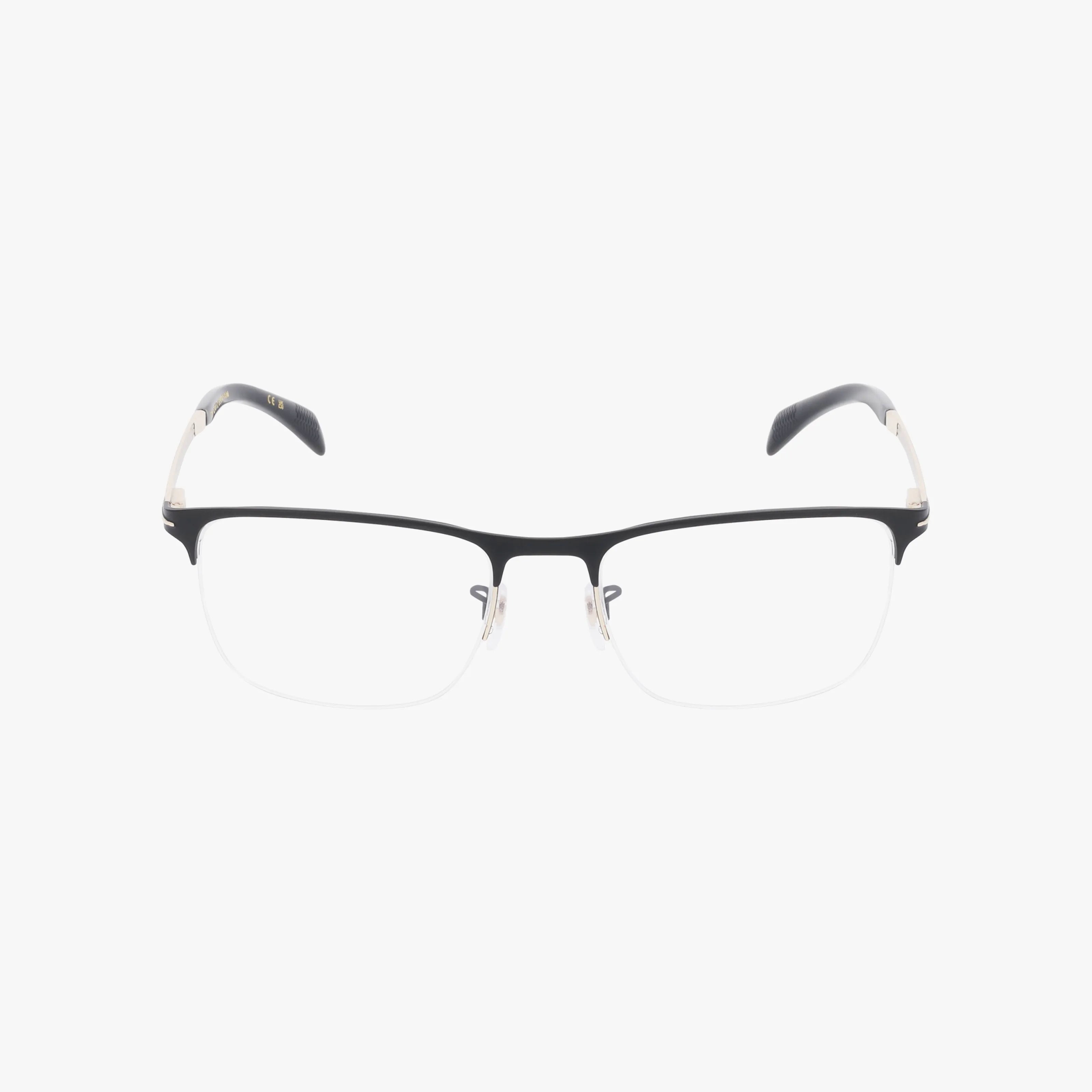 The DB 1146 is a pair of semi-rimless eyeglasses with an elegant, thin black metal upper frame and clear lenses, displayed against a plain white background.