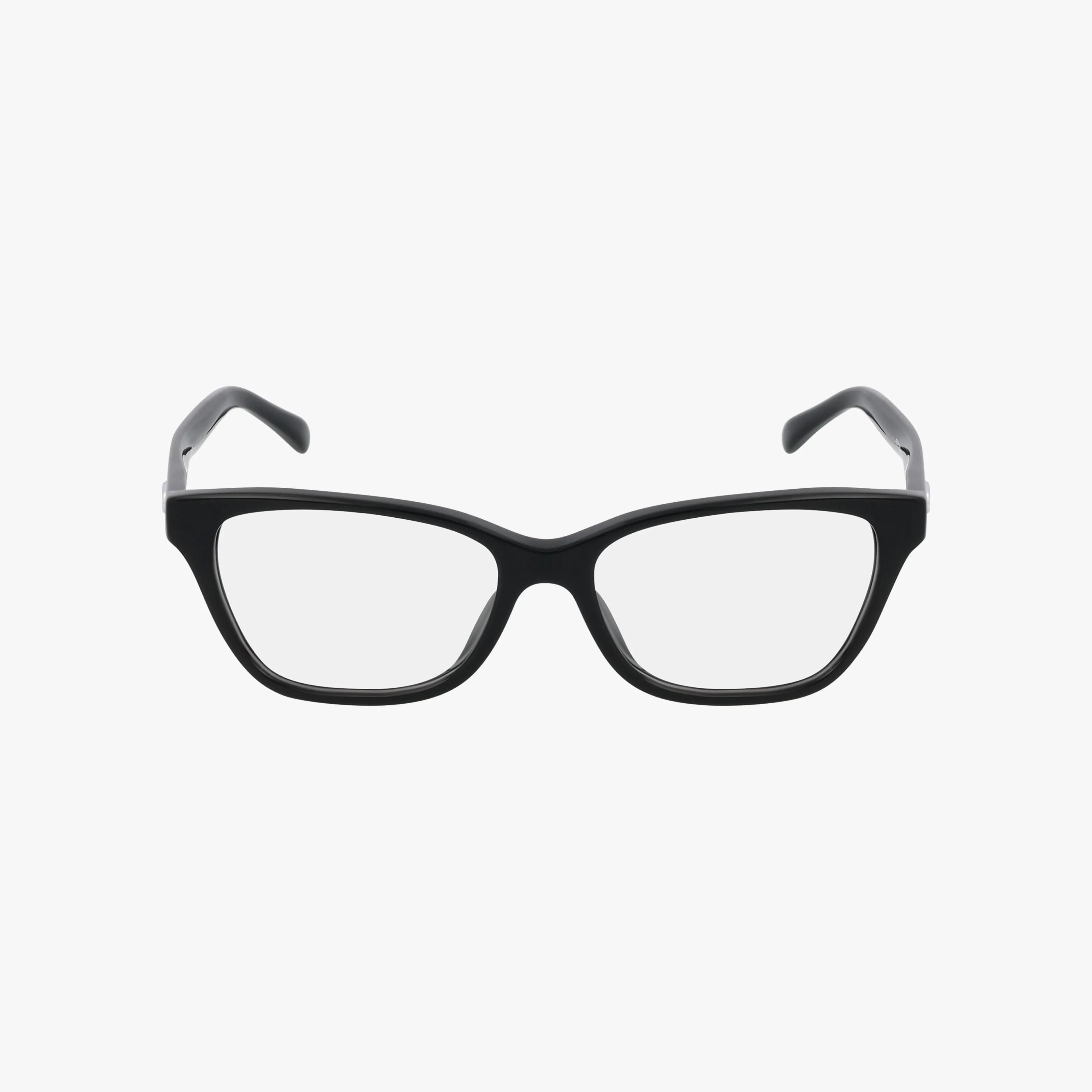 The HC6196U is a pair of black, thick-rimmed eyeglasses with clear prescription lenses, displayed facing forward on a plain white background.