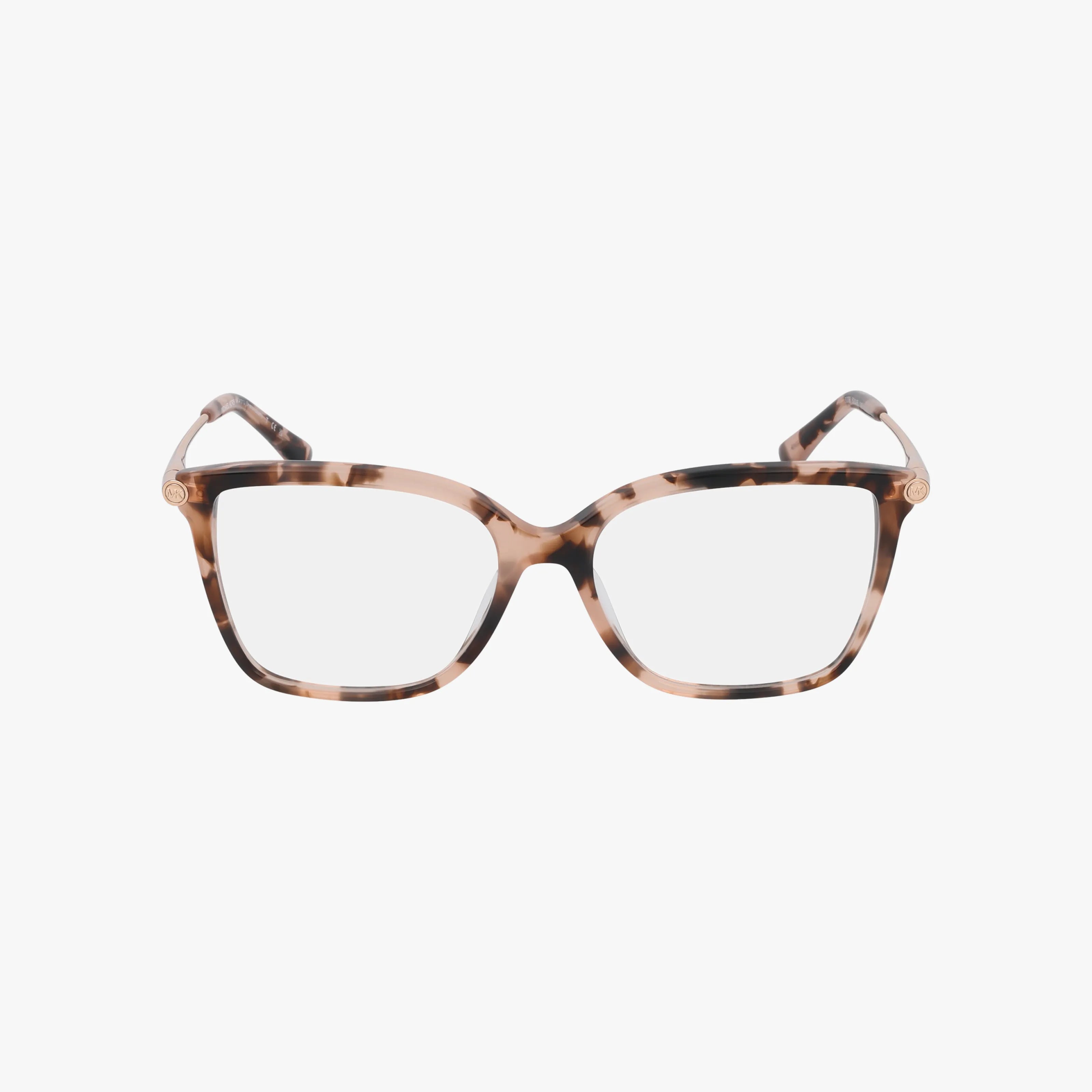 The MK4101U is a chic cat-eye eyeglass frame featuring a brown and beige tortoiseshell pattern, displayed on a white background—ideal for those seeking lasting elegance.