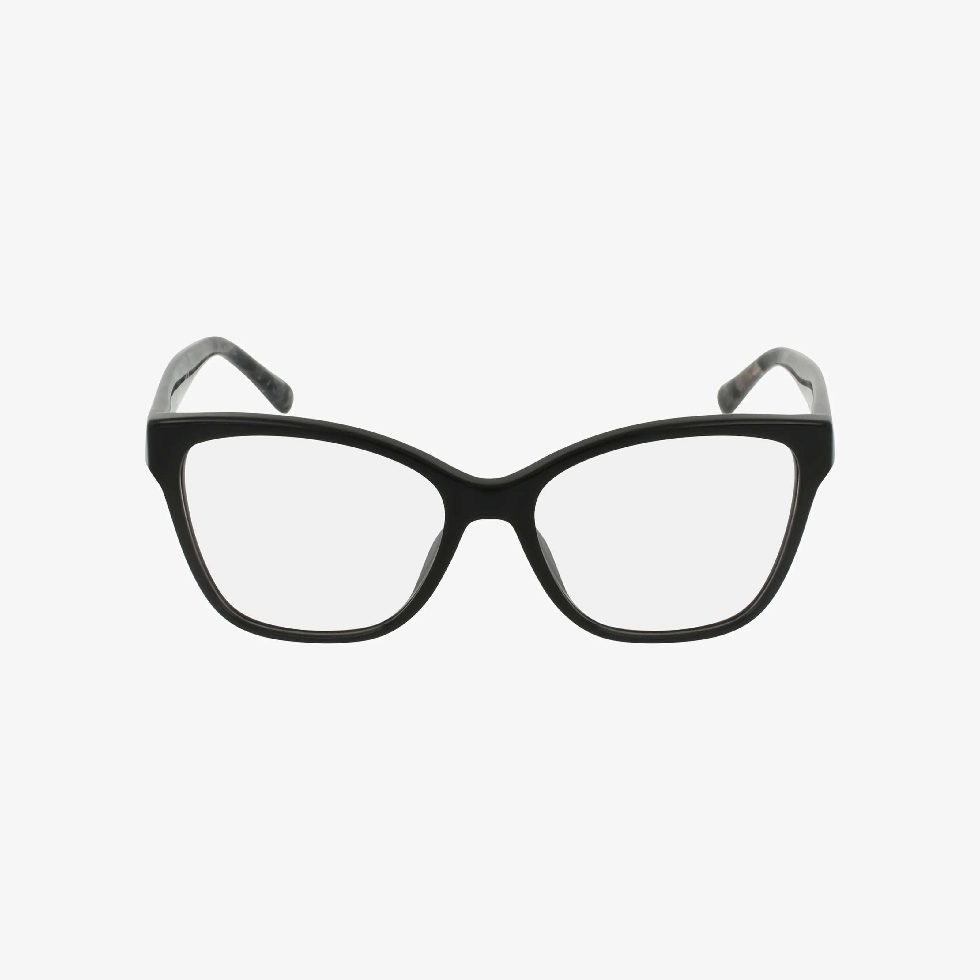 The HC6207U features black cat-eye eyeglass frames with clear lenses, shown front-facing on a white background—ideal for anyone seeking stylish, versatile eyewear.