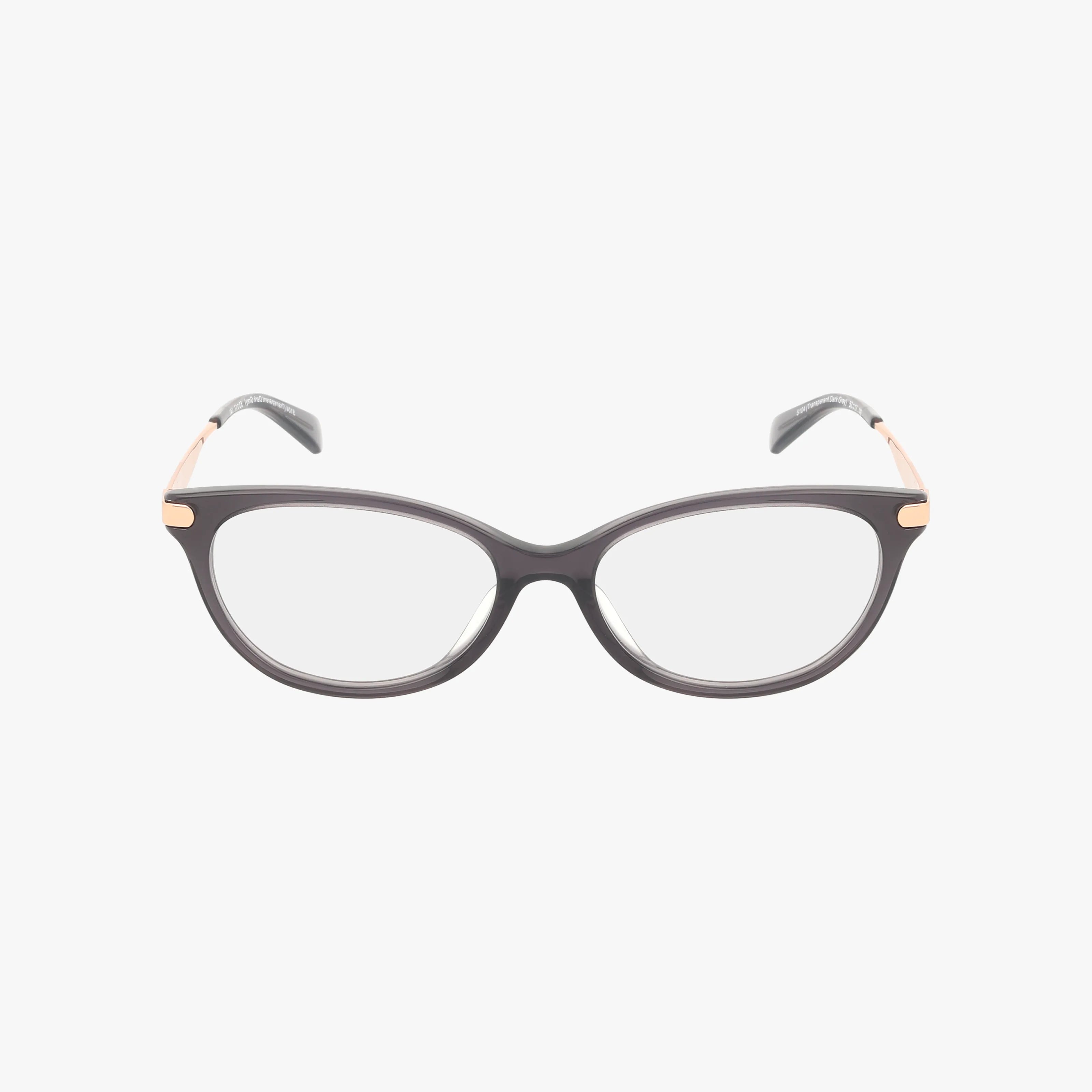 The HC6245U eyeglasses feature oval-shaped clear progressive lenses and a dark, stylish frame with gold-accented temples, displayed on a white background.