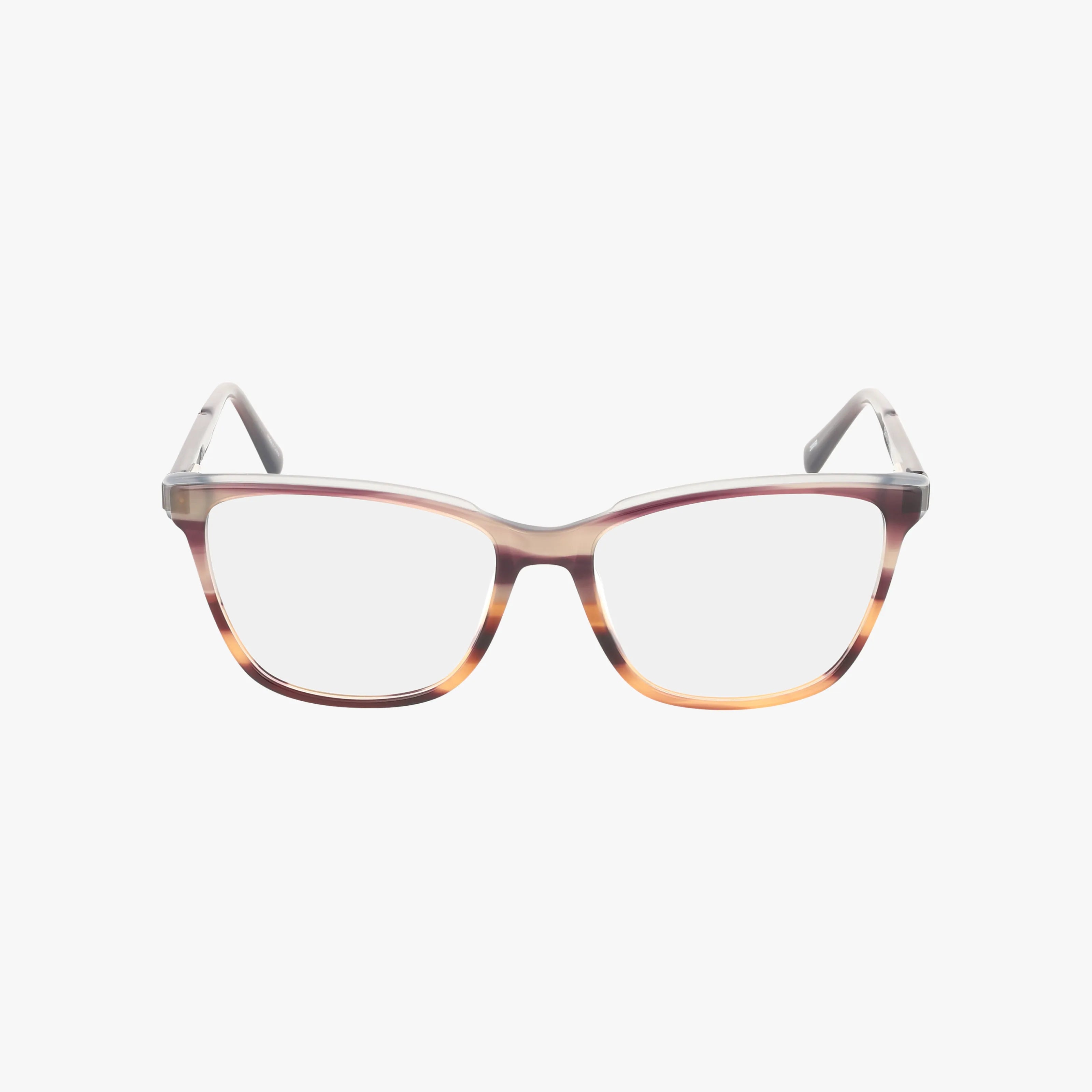 The EDEN ROC features rectangular eyeglasses with a gradient frame that transitions from brown at the top to light amber at the bottom, displayed against a plain white background.