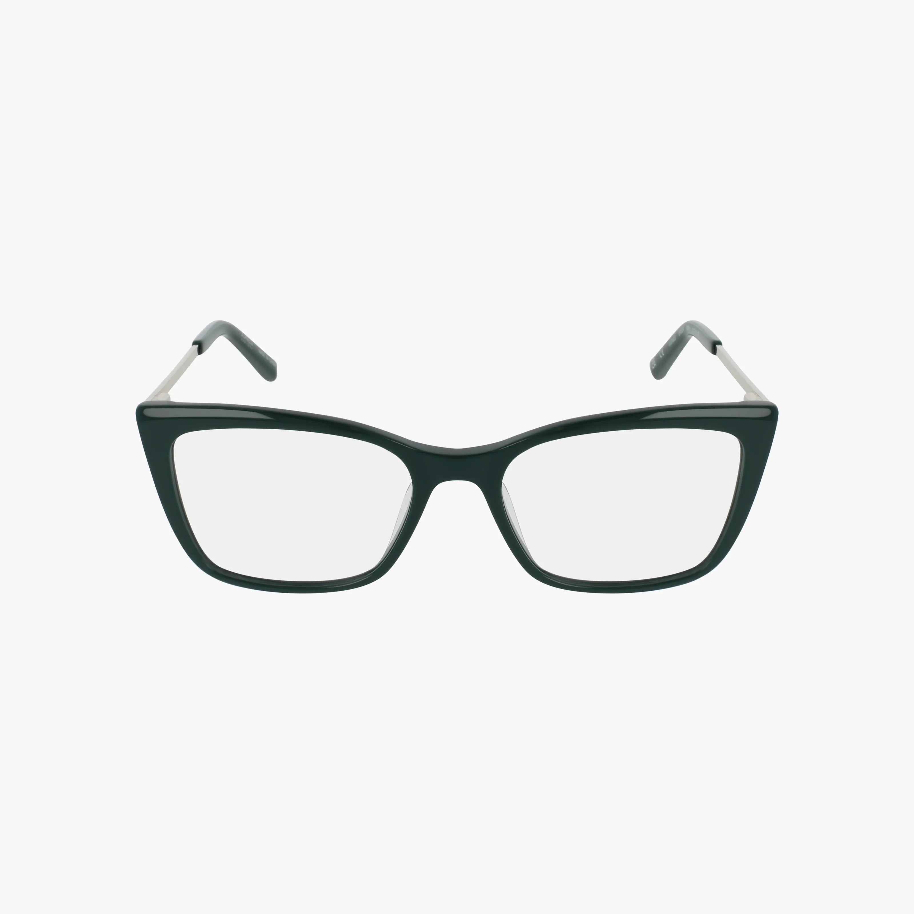 The VJON803 eyeglasses feature a lightweight black cat-eye frame and clear lenses, shown front-facing on a plain white background. Ideal for everyday wear.