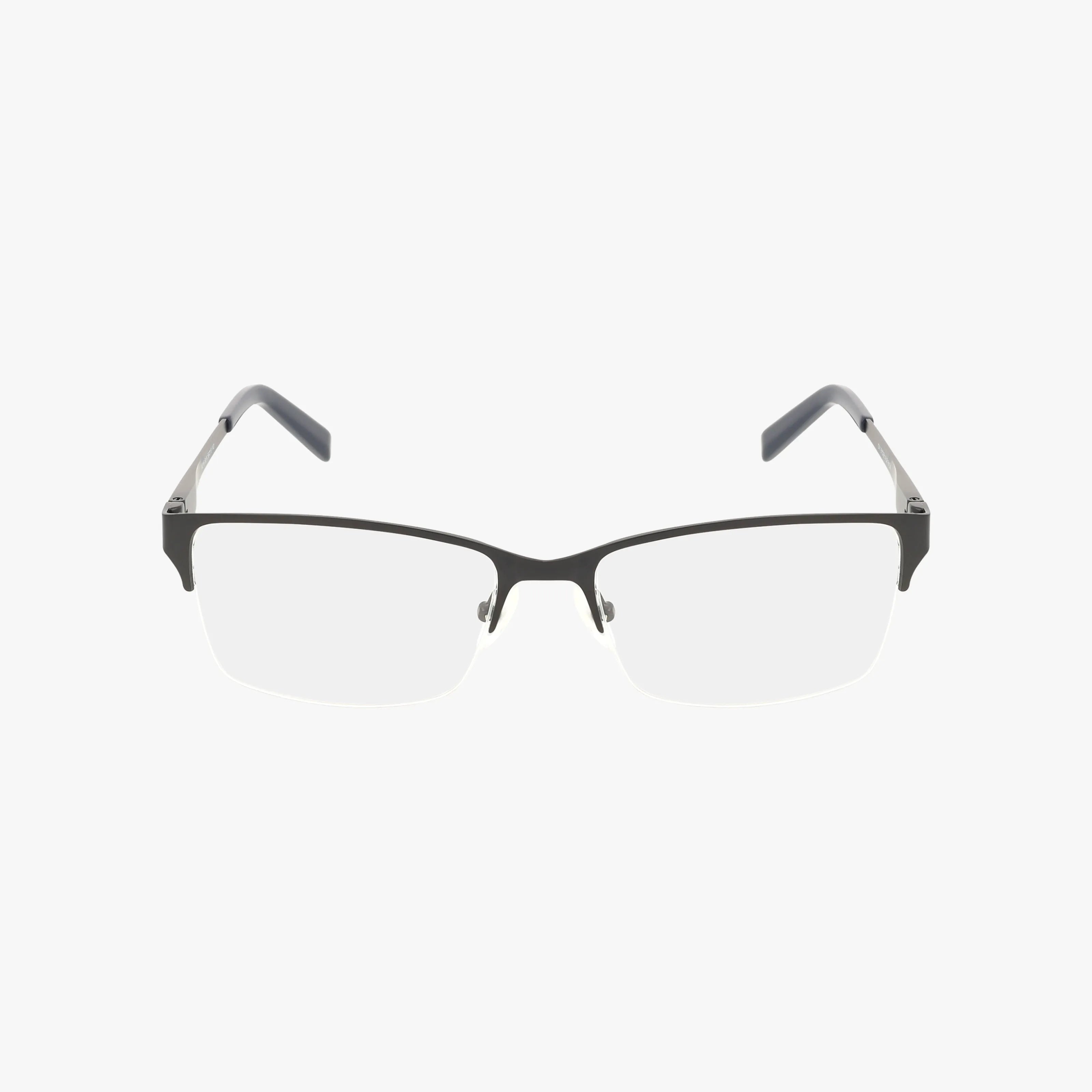 The W216 features a pair of rectangular, semi-rimless eyeglasses with a durable thin black metal frame, transparent lenses, and straight dark arms, showcased against a plain white background.