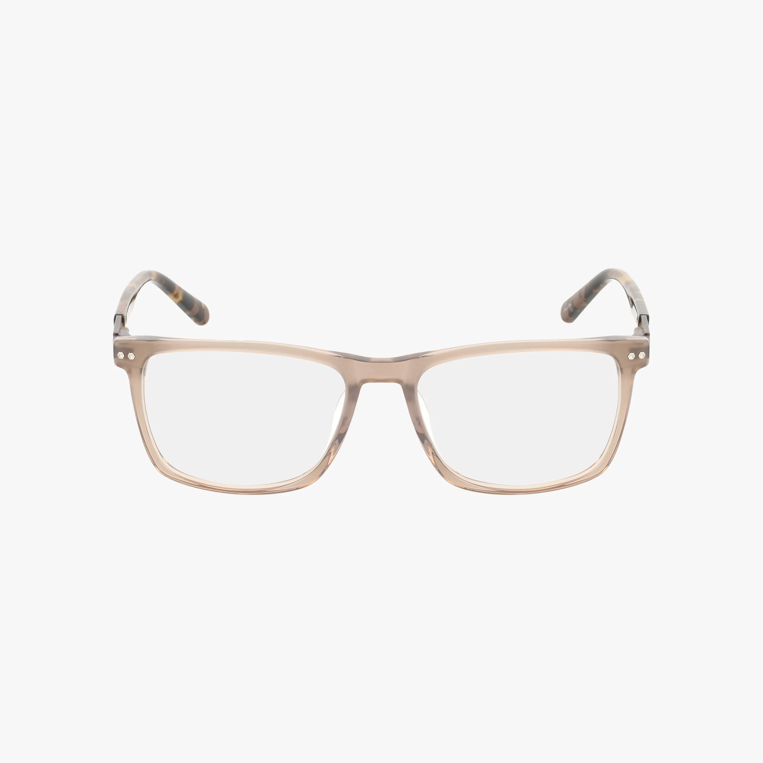The H229 is a beige rectangular eyewear with clear prescription lenses and a versatile frame, displayed front-facing on a white background.