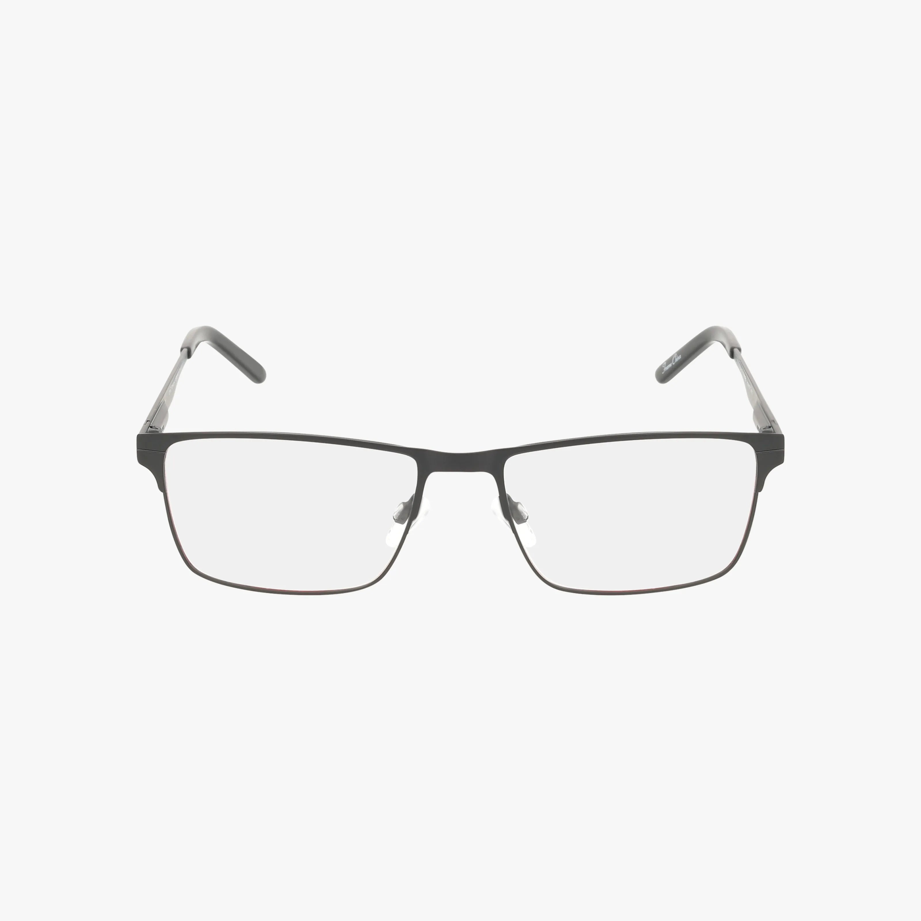 The W223 eyeglasses feature a minimalist rectangle frame in thin black metal with clear lenses, offering a modern, lightweight, and durable design set against a plain white background.
