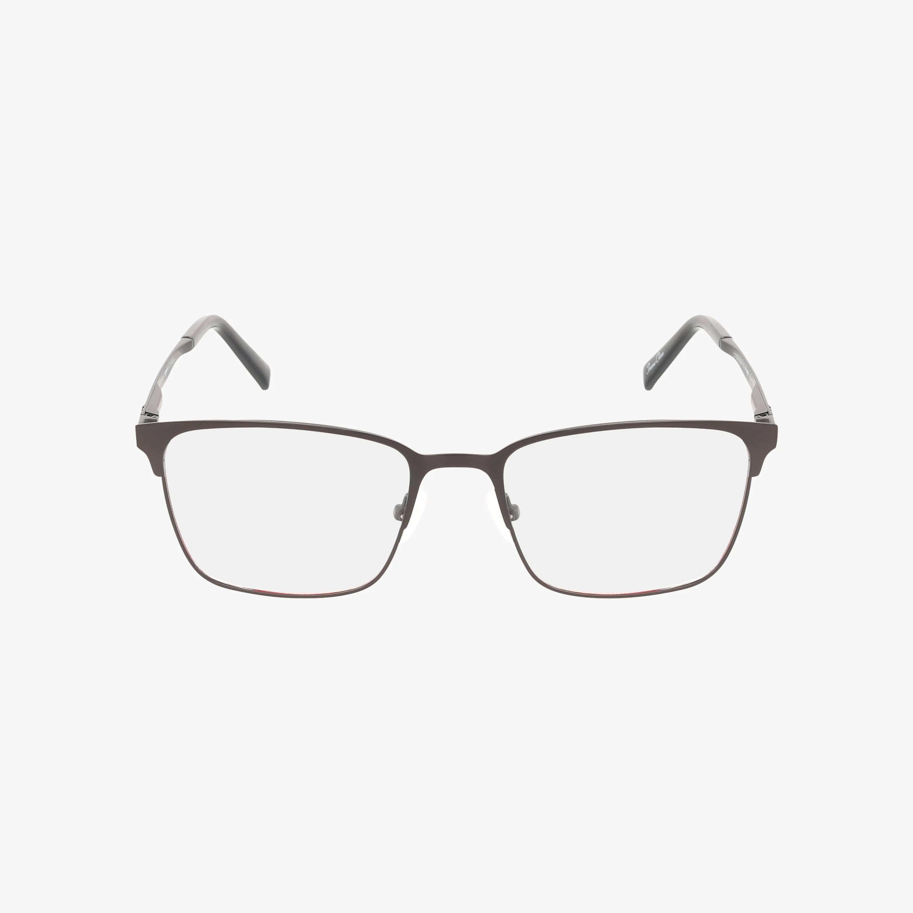 The W227 is a pair of rectangular eyeglasses with a lightweight, thin dark metal frame and clear lenses, displayed on a plain white background.