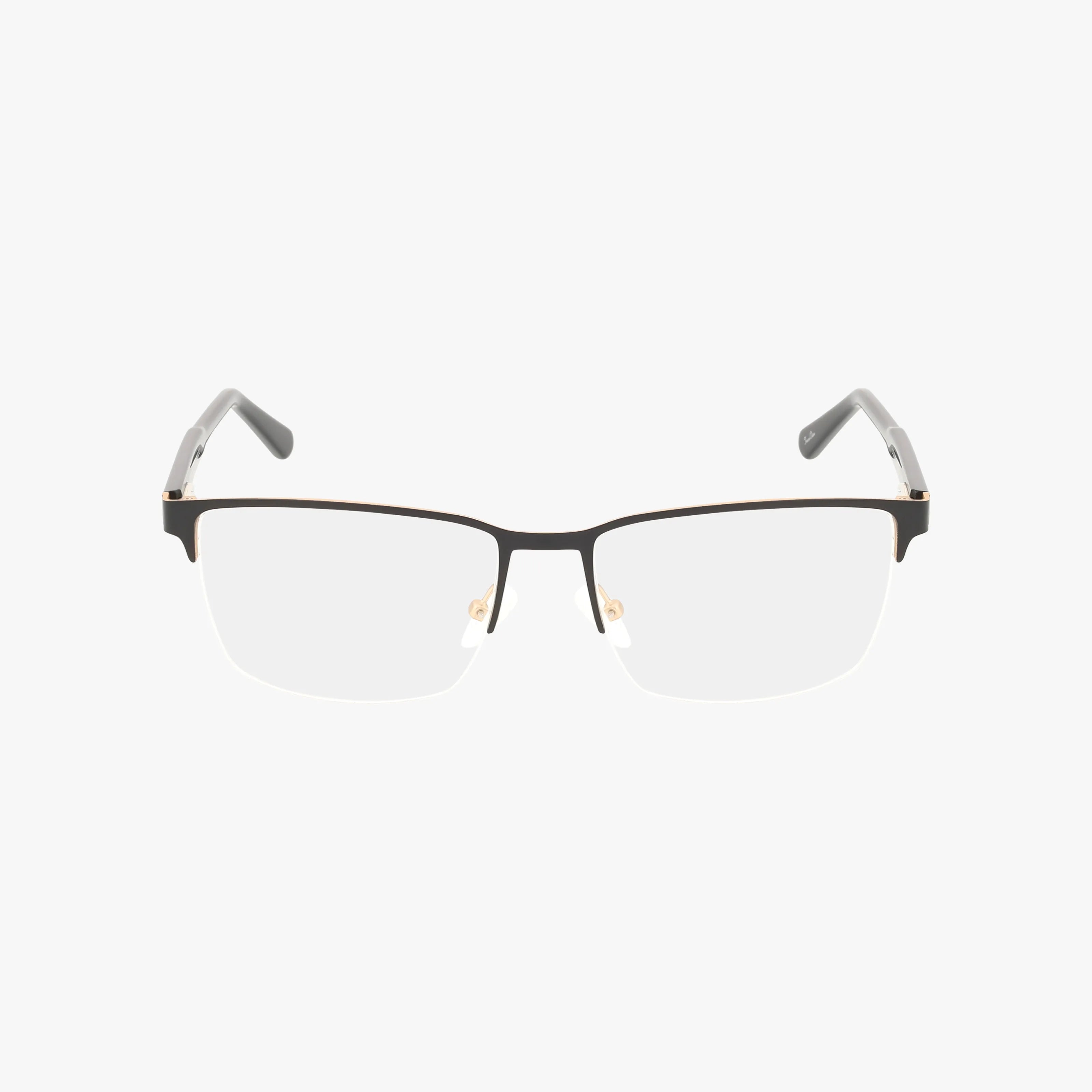 The H198 is a pair of rectangular, semi-rimless eyewear with thin black frames and clear lenses, shown against a plain white background.