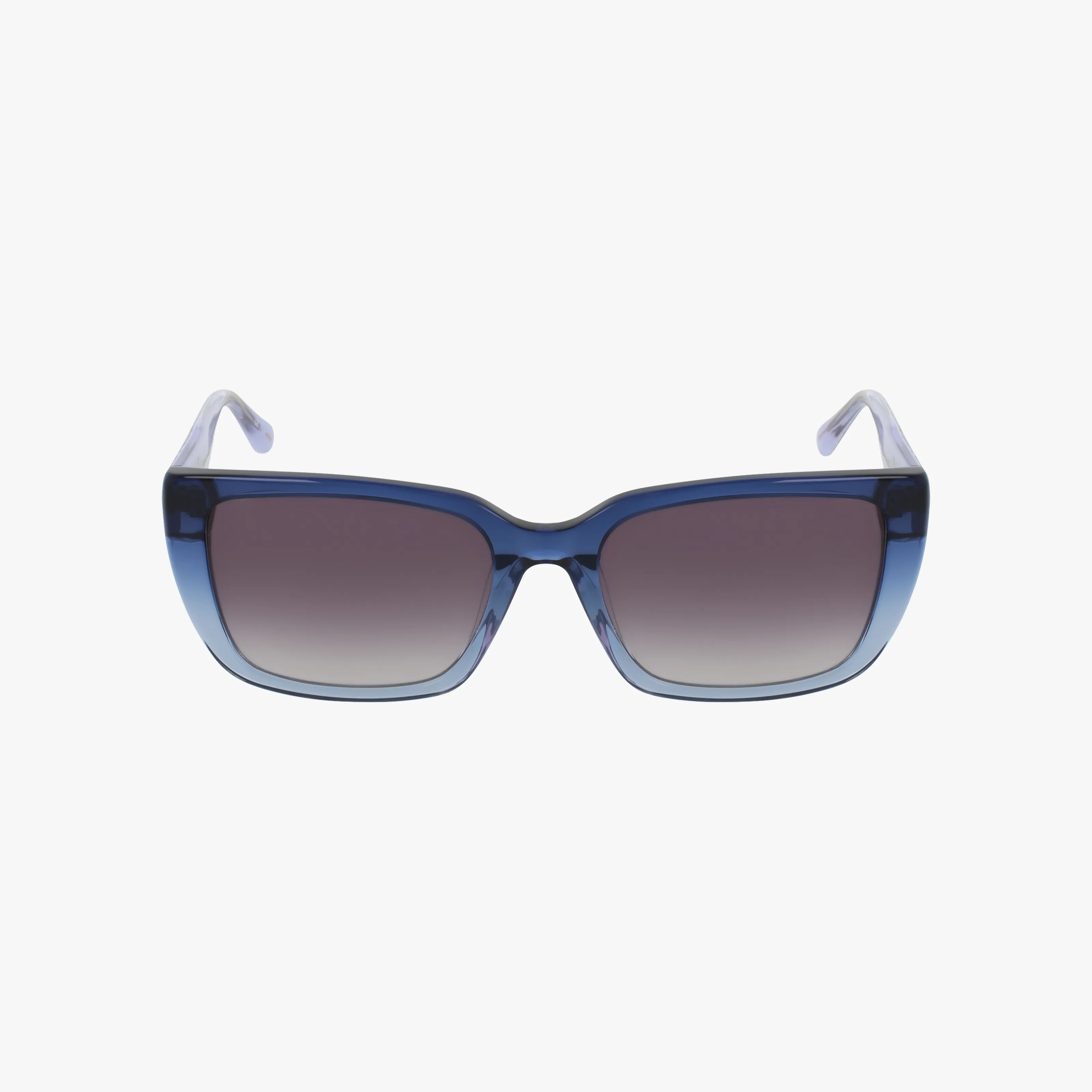 The WEKIVA sunglasses feature rectangular blue gradient frames and dark tinted lenses, shown against a plain white background.