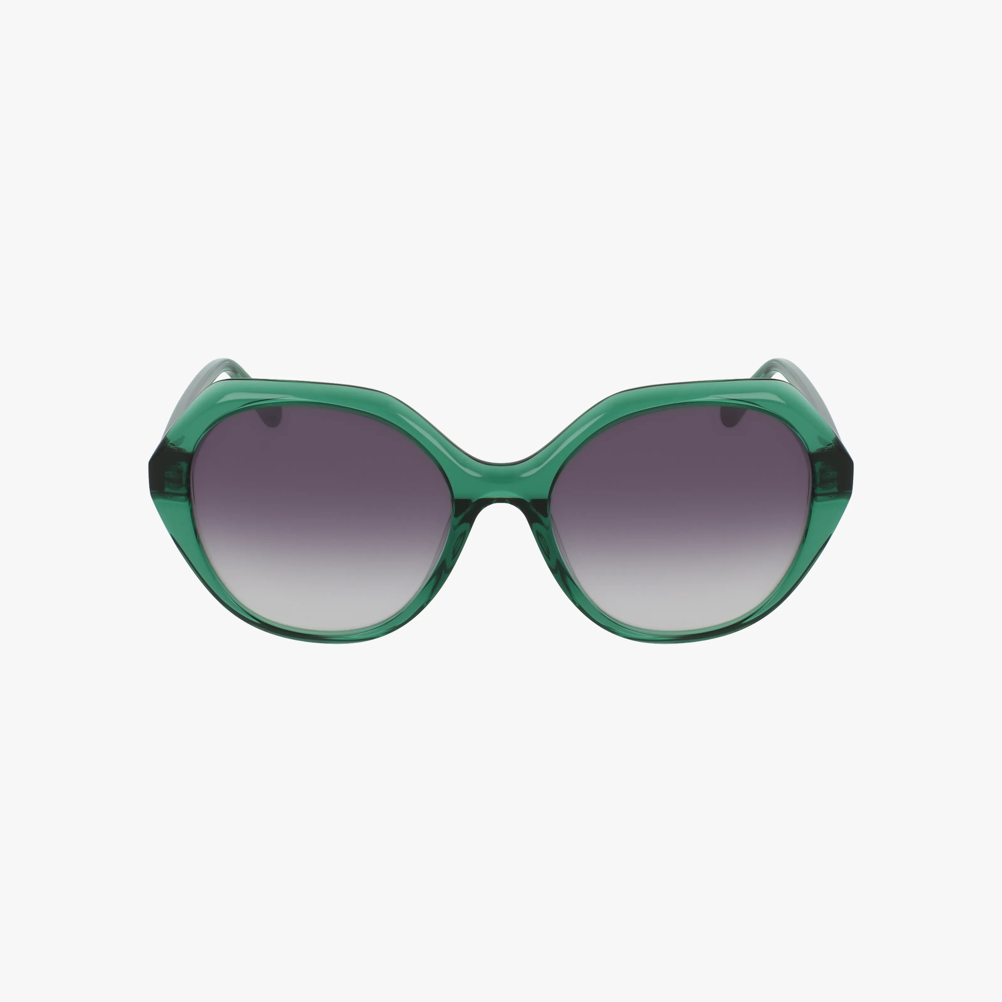 ANIMAS green oversized sunglasses feature rounded gradient lenses and a thick plastic frame, shown on a plain white background.