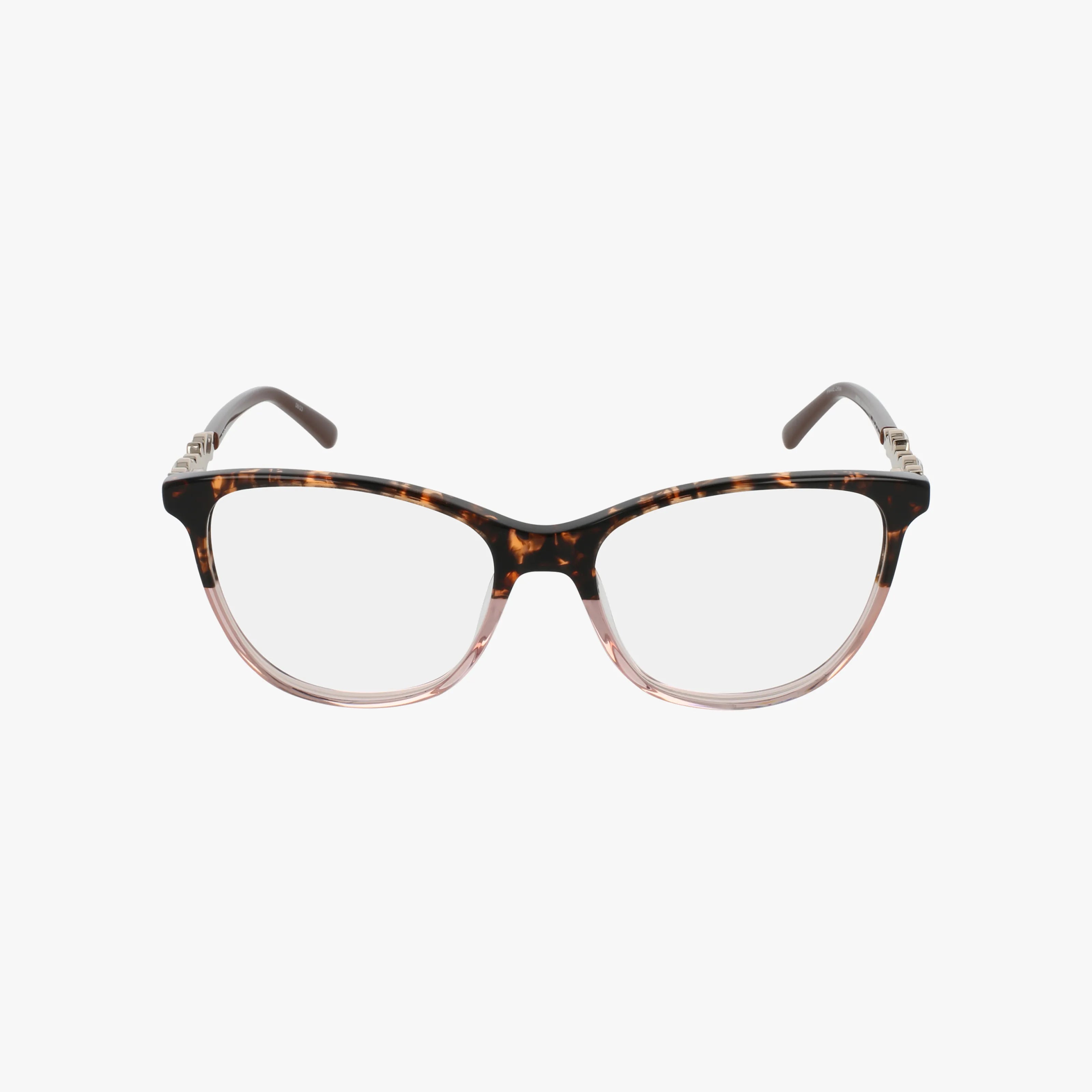 The BB5229 eyewear features a modern cat-eye design with brown tortoiseshell frames on the upper half fading to transparent below, displayed against a plain white background.