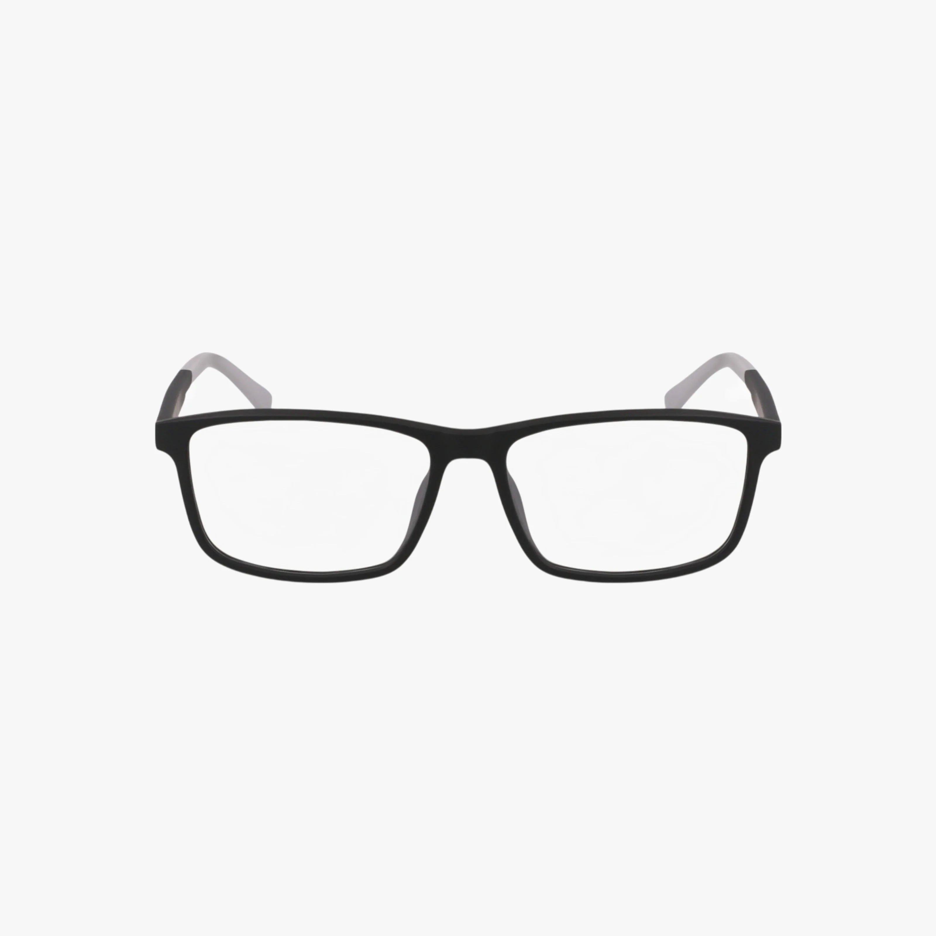 The JOE4111 rectangular black eyeglasses feature a stylish frame and clear lenses, shown against a plain white background.