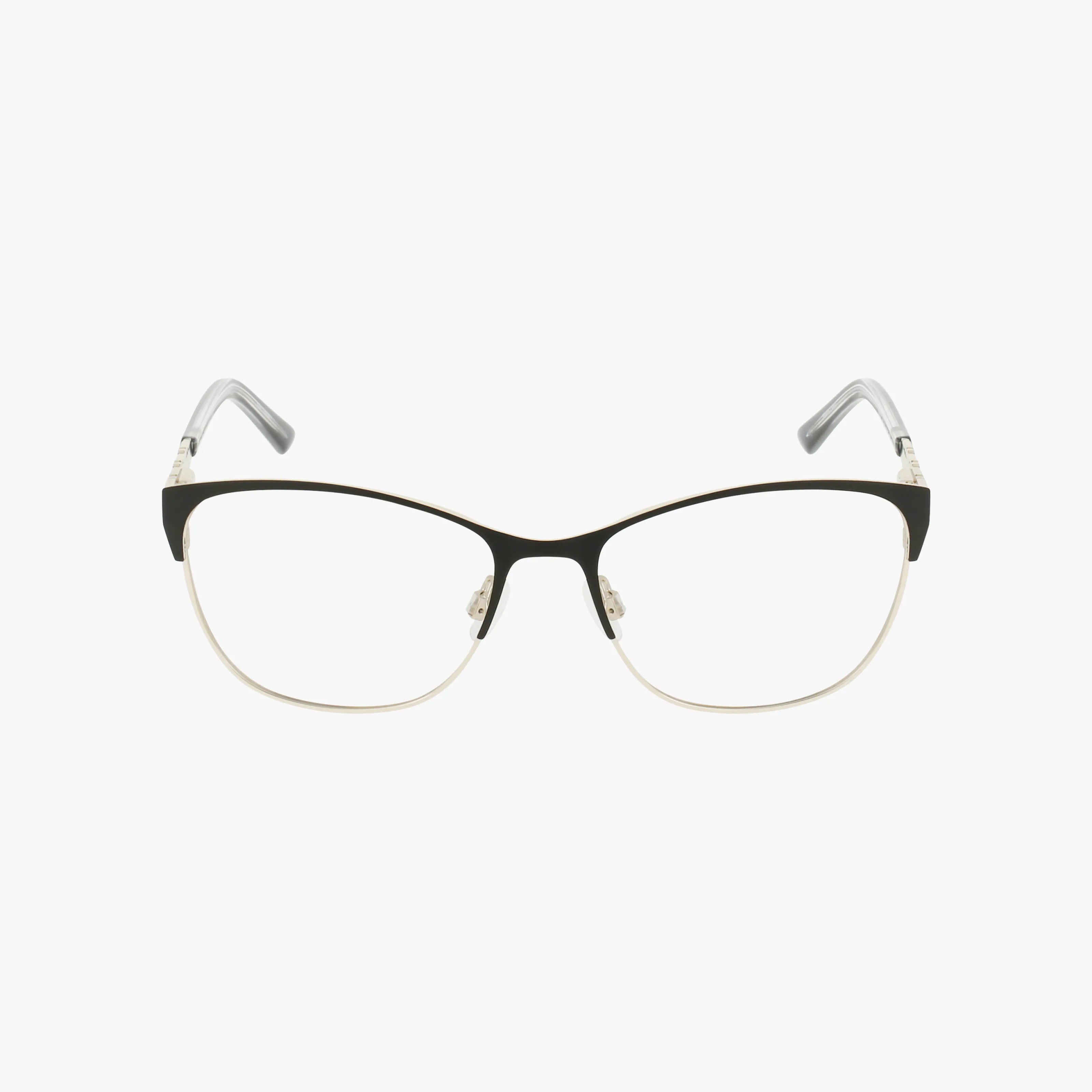 The BB5240 eyeglasses feature a refined frame with thin black and gold metal, clear nose pads, and transparent temple tips, displayed on a plain white background.