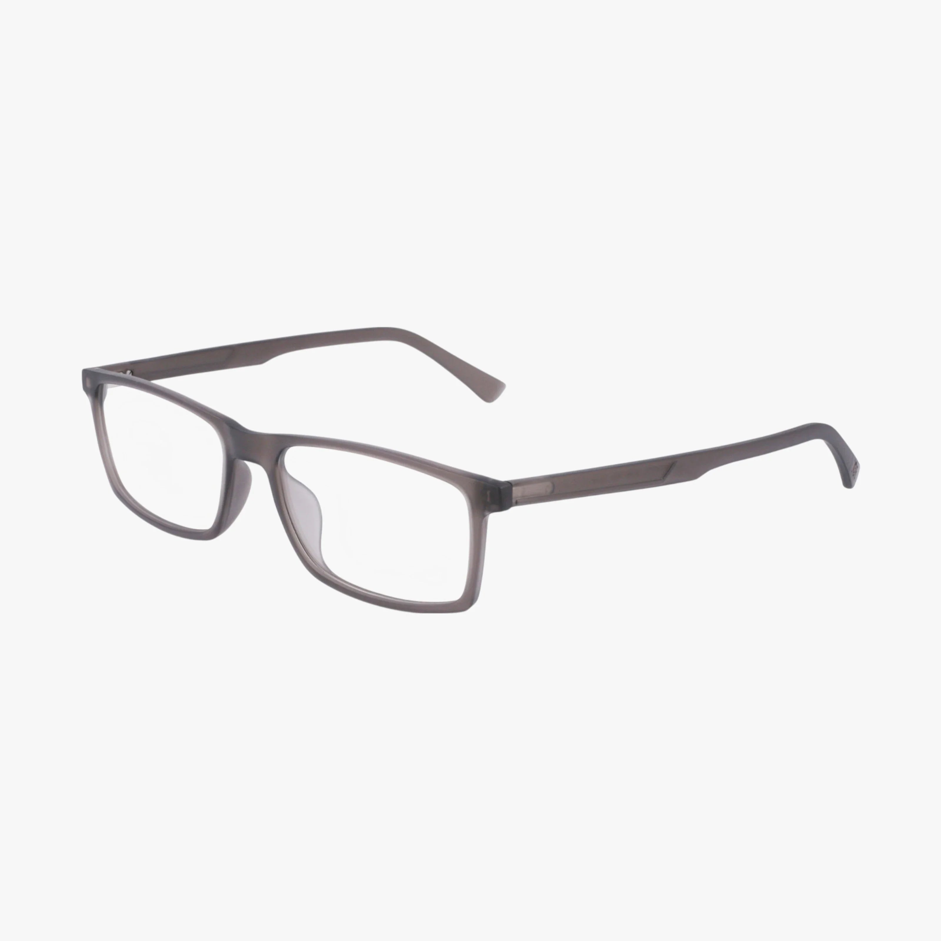 The JOE4094 is a pair of rectangular eyeglasses featuring a translucent gray durable frame and clear lenses, shown on a white background.
