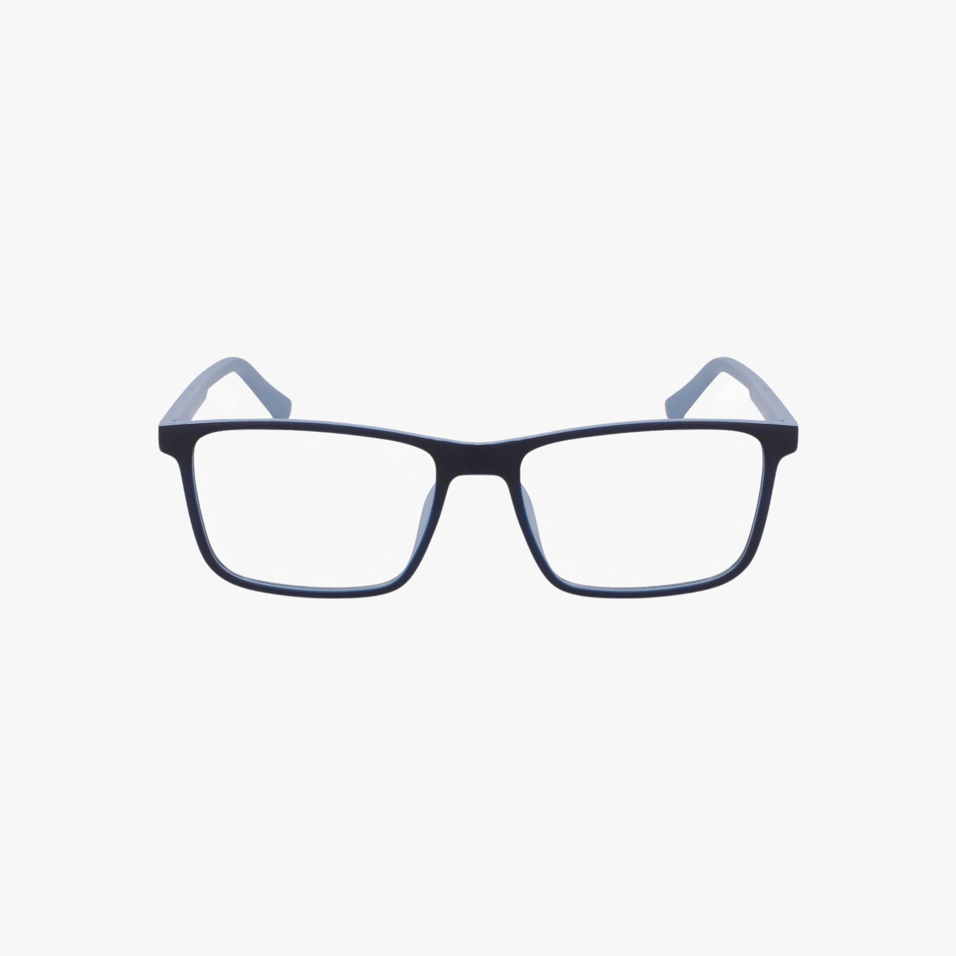 The JOE4098 is a pair of black rectangular eyeglasses with clear lenses, displayed on a plain white background, highlighting quality craftsmanship for a premium experience.