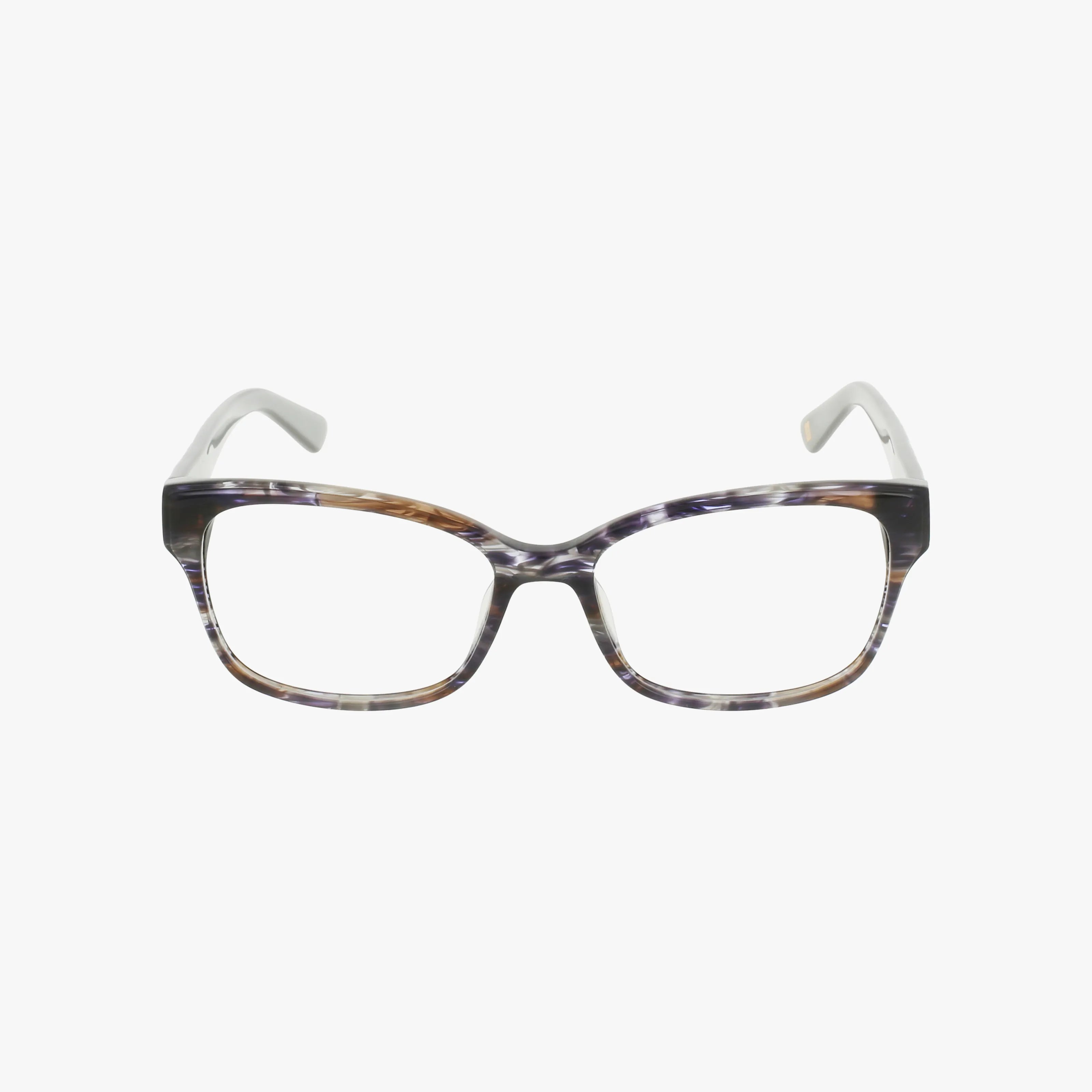 The AK5119 features rectangular eyeglasses with a marbled brown and gray lightweight frame, designed for daily wear and shown from the front against a white background.