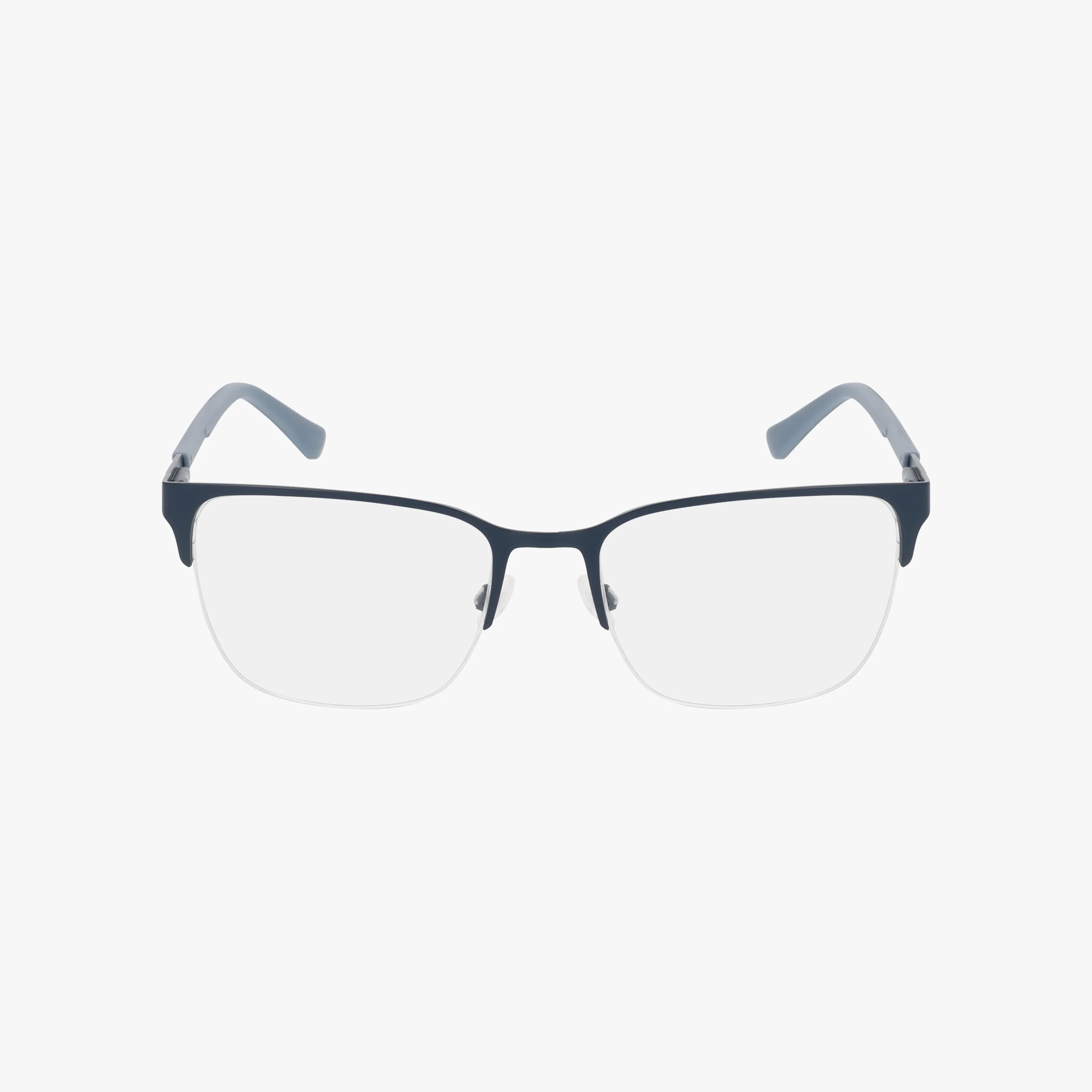 The 4124 features a semi-rimless design with a dark blue upper frame and clear lenses, delivering lasting elegance. Displayed against a plain white background.