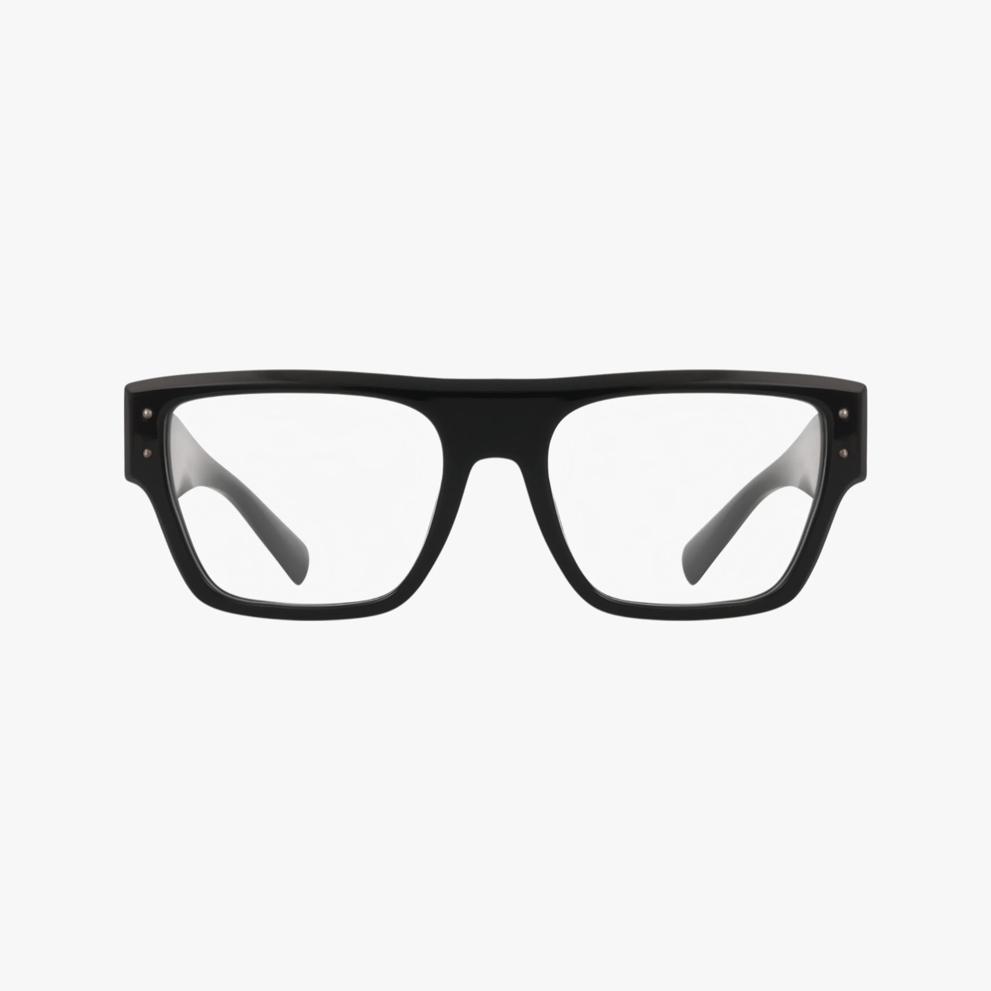 The DG3384 is a pair of black rectangular eyewear with clear prescription lenses, shown front-facing on a plain white background—ideal for anyone seeking a versatile frame.