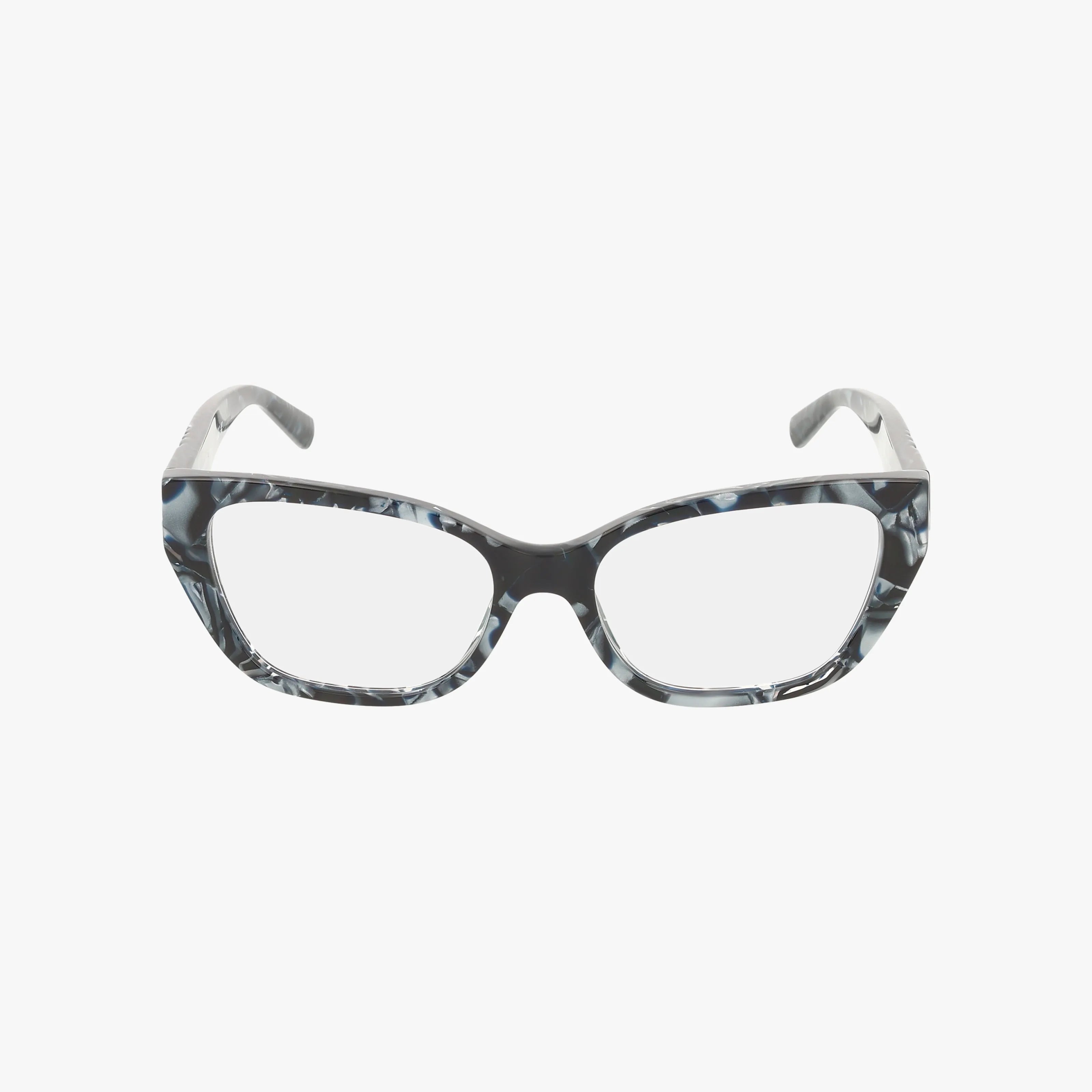 The TF2259 eyeglasses feature a black and white marbled patterned frame, shown from the front on a plain white background—ideal for anyone seeking a modern eyewear look.