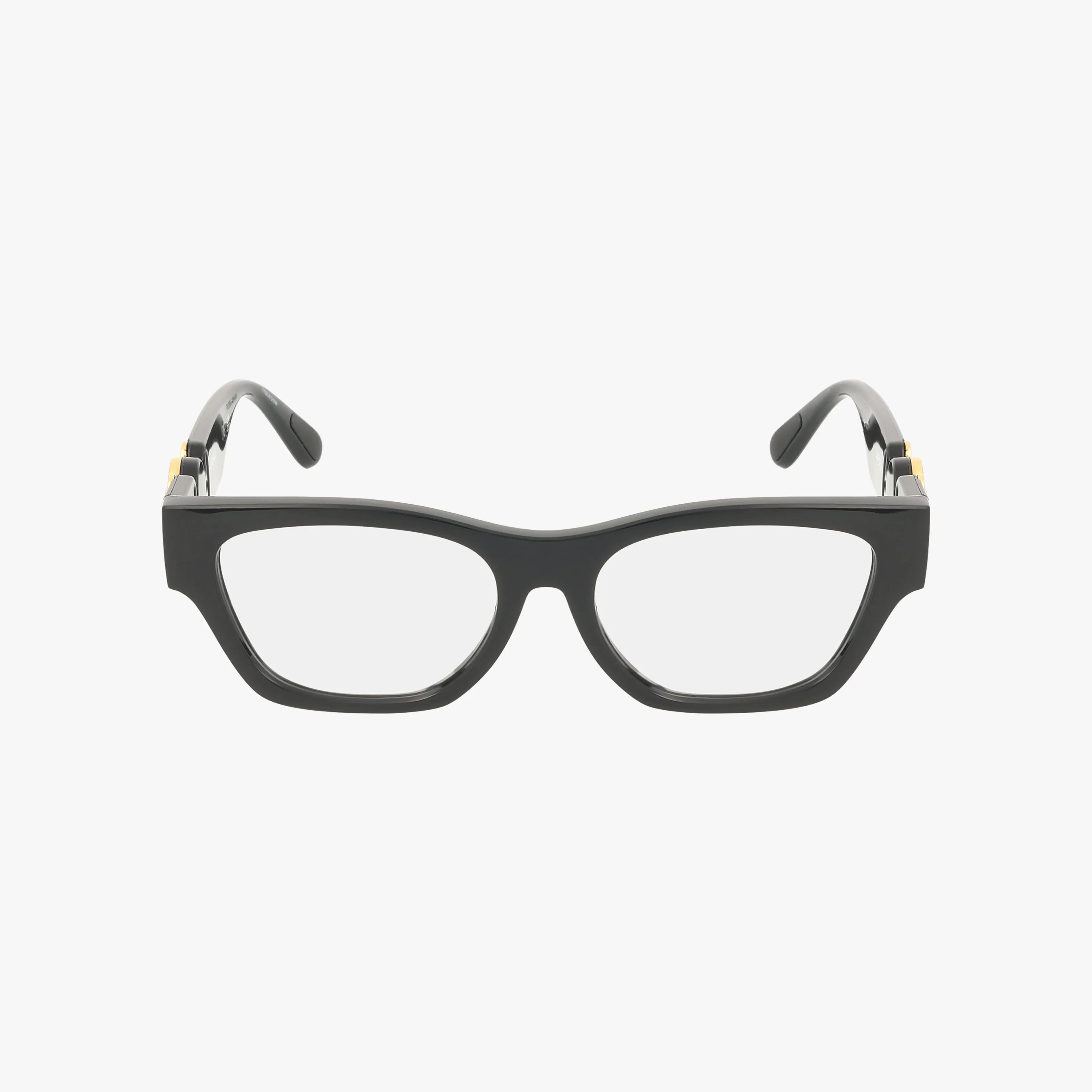 Front view of VK3008U black rectangular eyeglasses with prescription lenses and a thick minimalist frame, displayed against a plain white background.