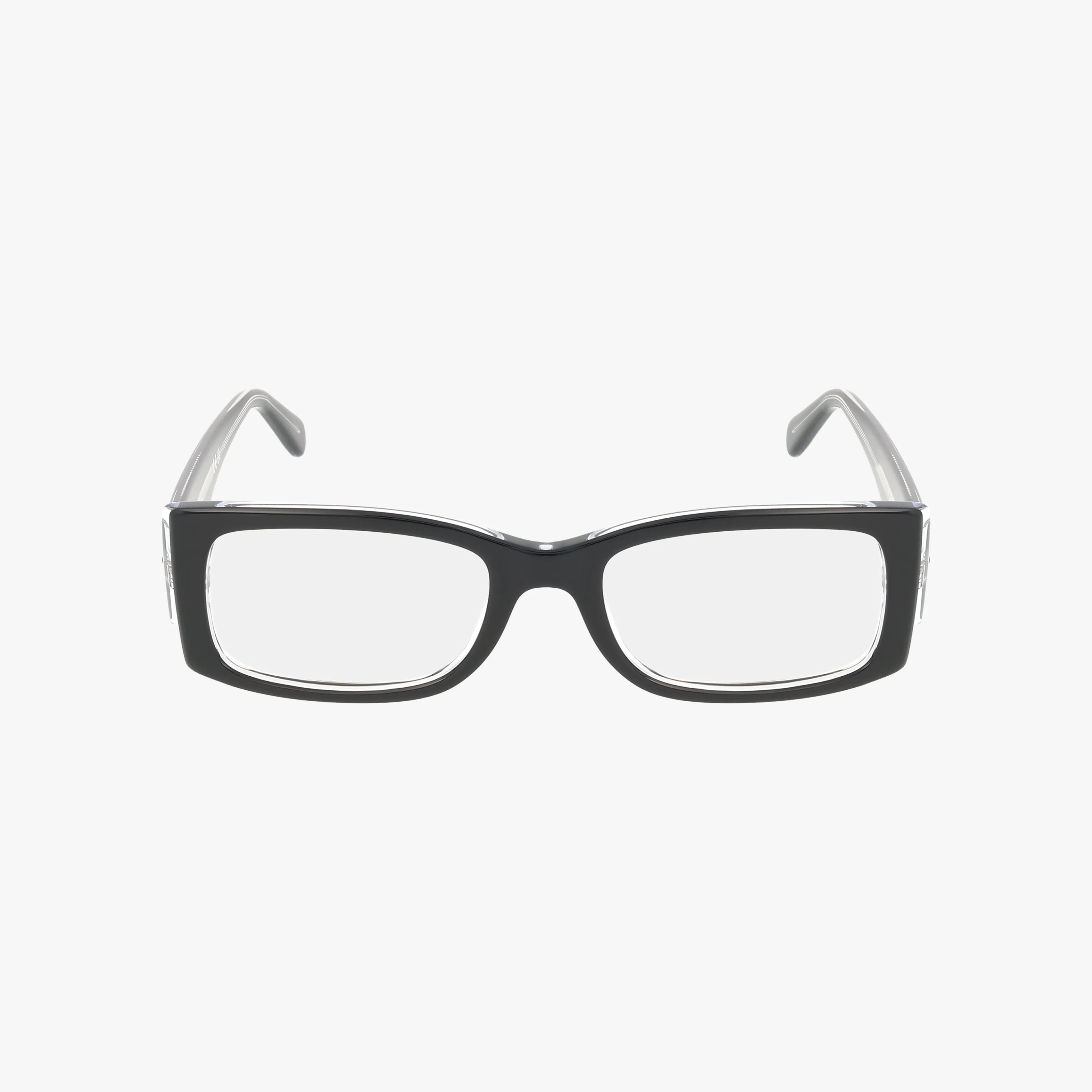 The RX5434 WAYFARER EASE features bold black rectangular thick frames, showcased from the front against a plain white background.
