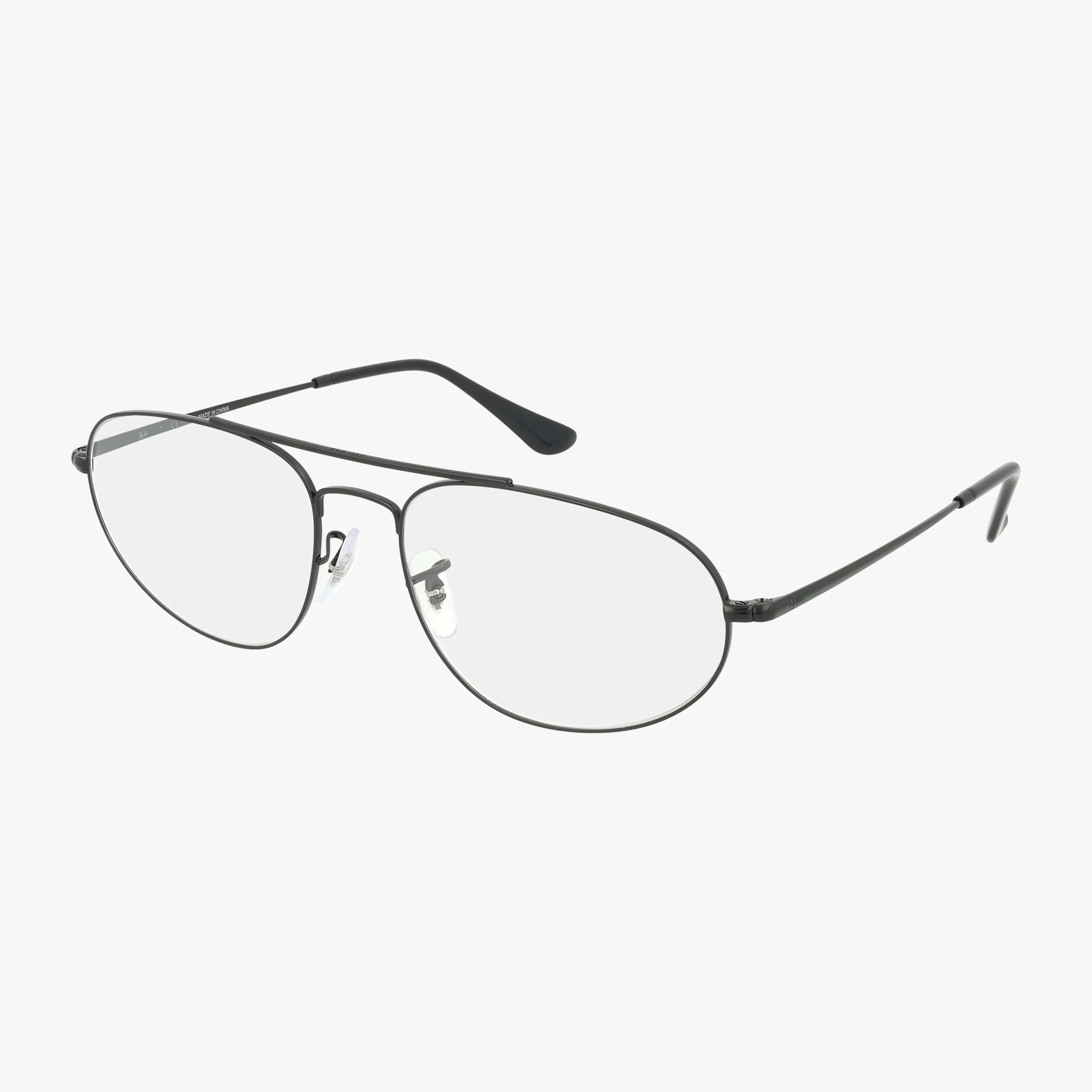 The RX6645 features aviator-style eyeglasses with thin, dark metal frames, clear lenses, and black temple tips, shown against a white background.