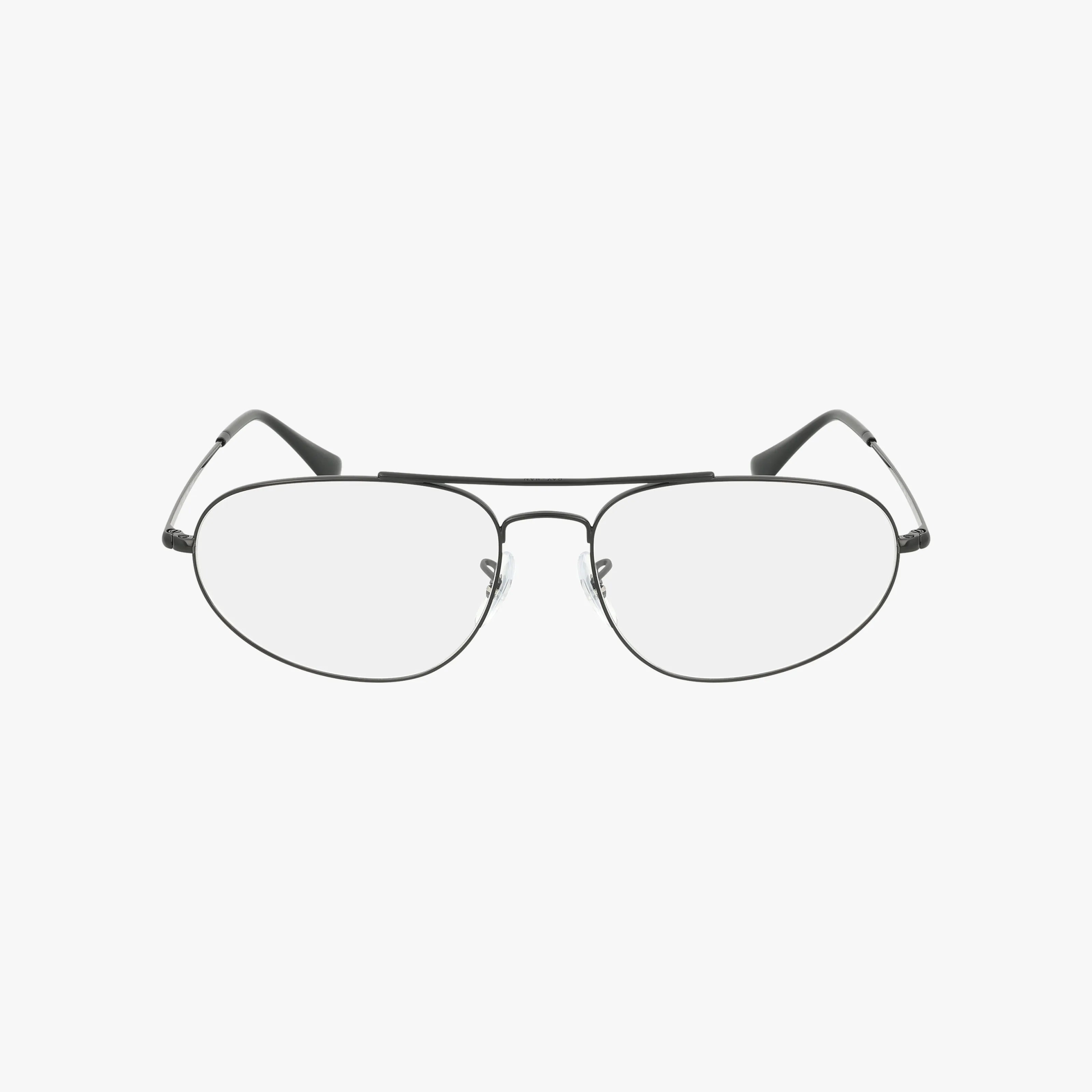 The RX6645 is a pair of aviator-style eyeglasses featuring thin black metal frames, clear lenses, and black temple tips, shown on a white background.