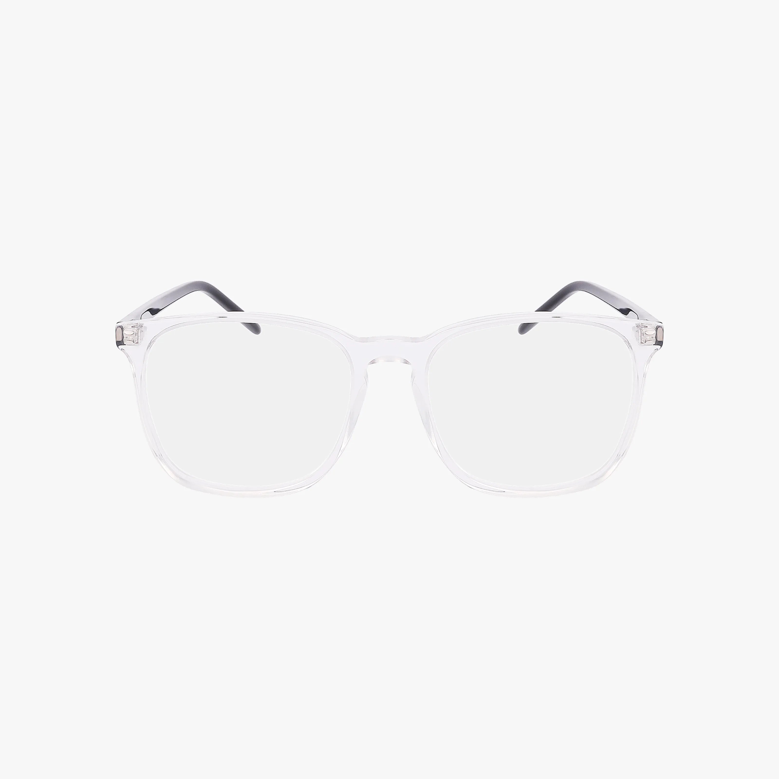 The RX5387 features clear, rectangular acetate frames with thin temples and black tips, showcased on a plain white background.