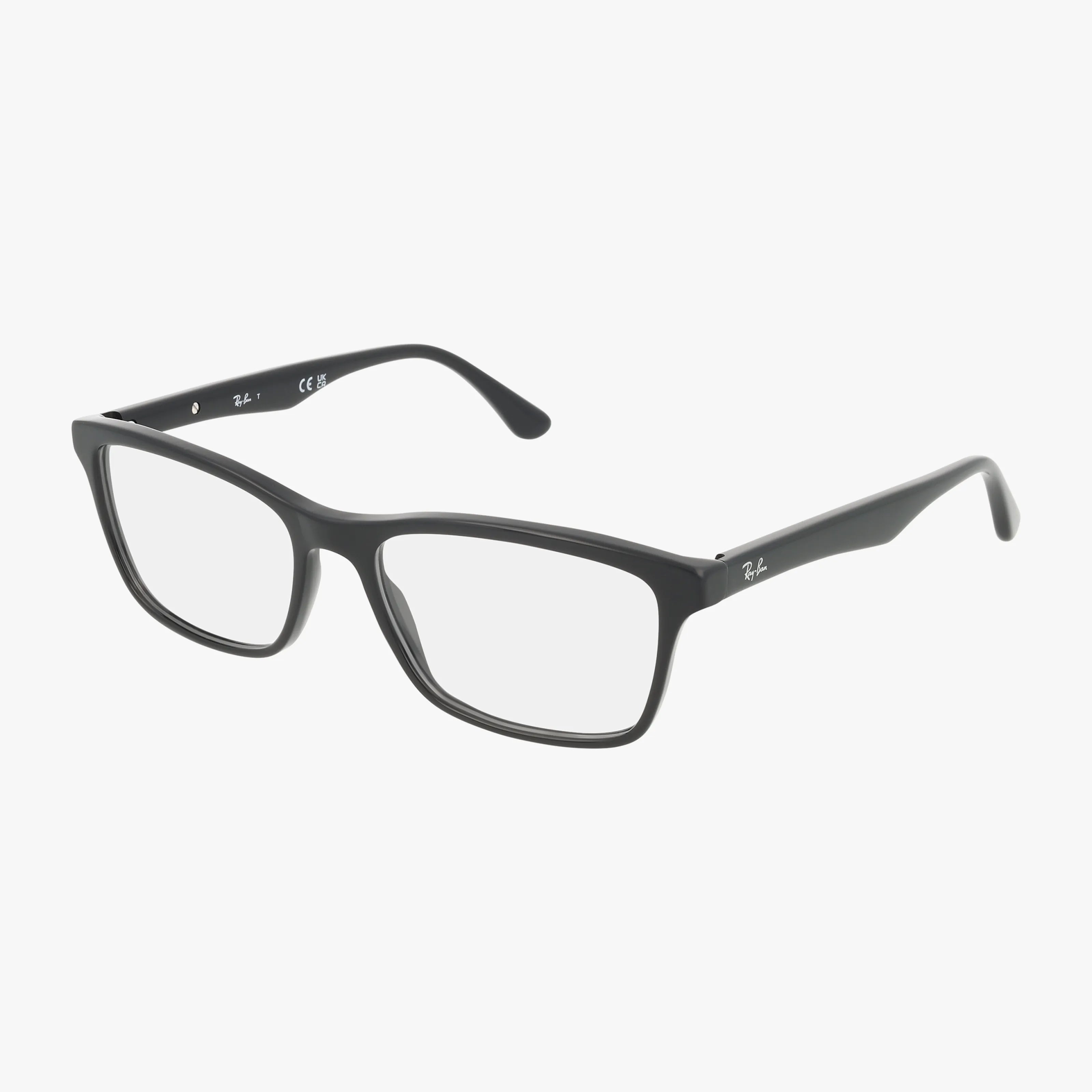 The RX5279 is a pair of black rectangular eyeglasses with clear lenses and thin arms, displayed on a white background—an elegant, durable frame ideal for stylish everyday wear.