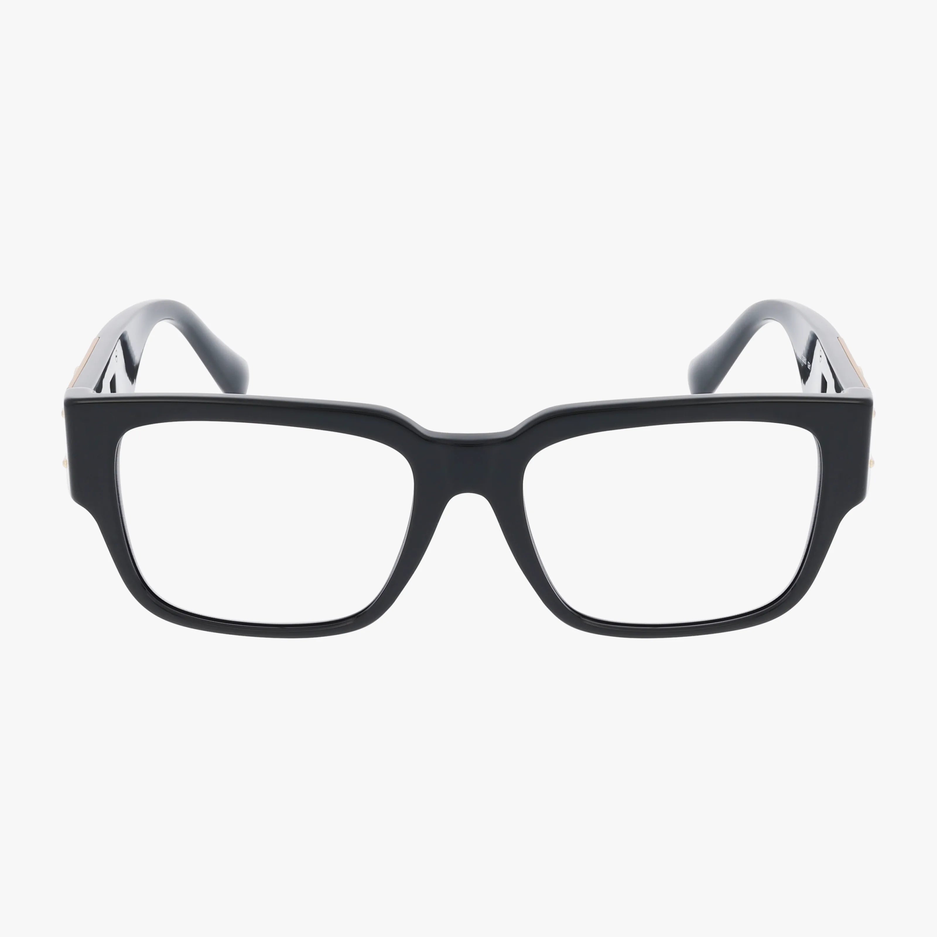 The VE3350 eyeglasses feature black rectangular, thick yet lightweight frames. Shown front-facing on a white background, these versatile glasses can be easily found online.