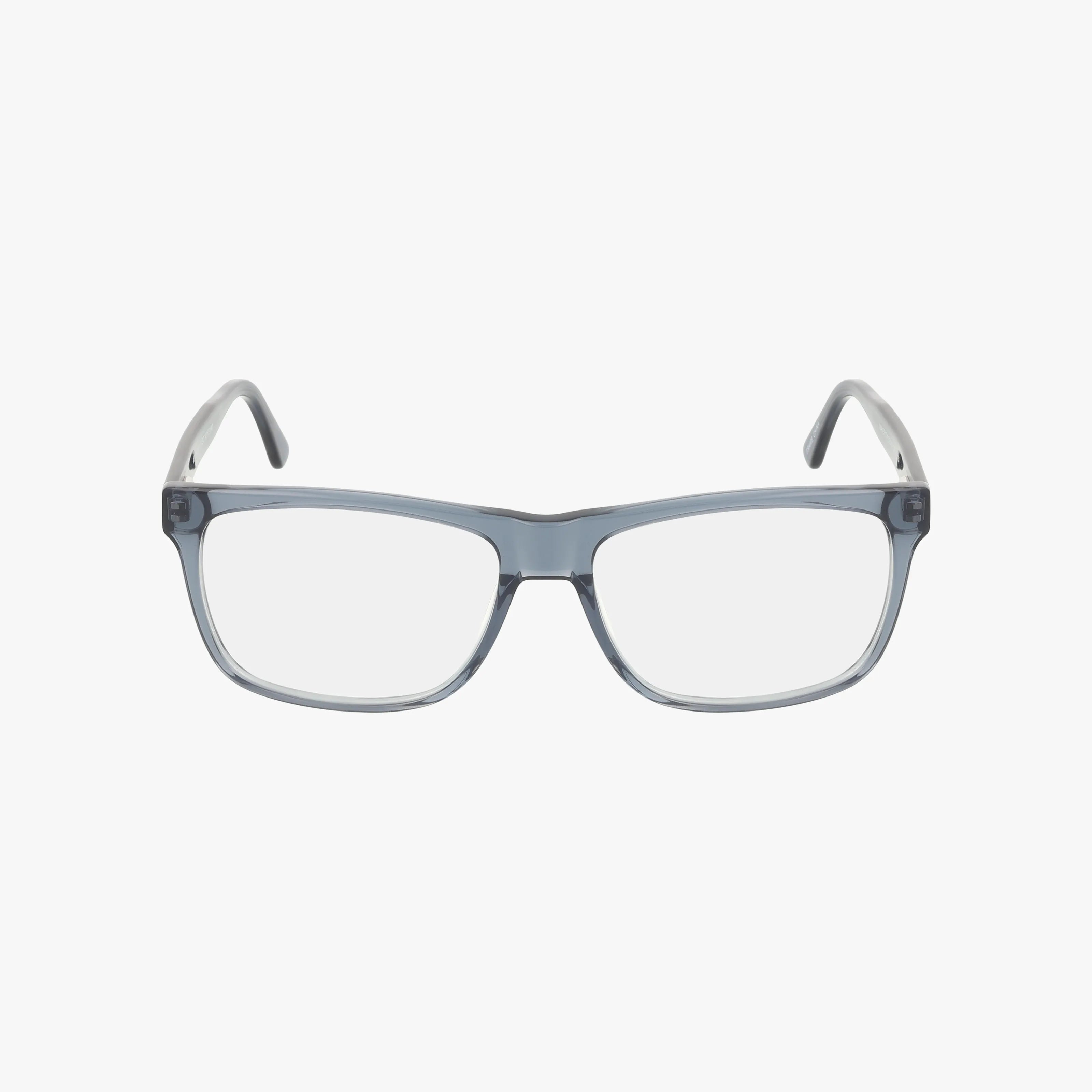 The MAVERICK features rectangular transparent gray frames and clear lenses in a lightweight design, displayed front-facing against a plain white background.