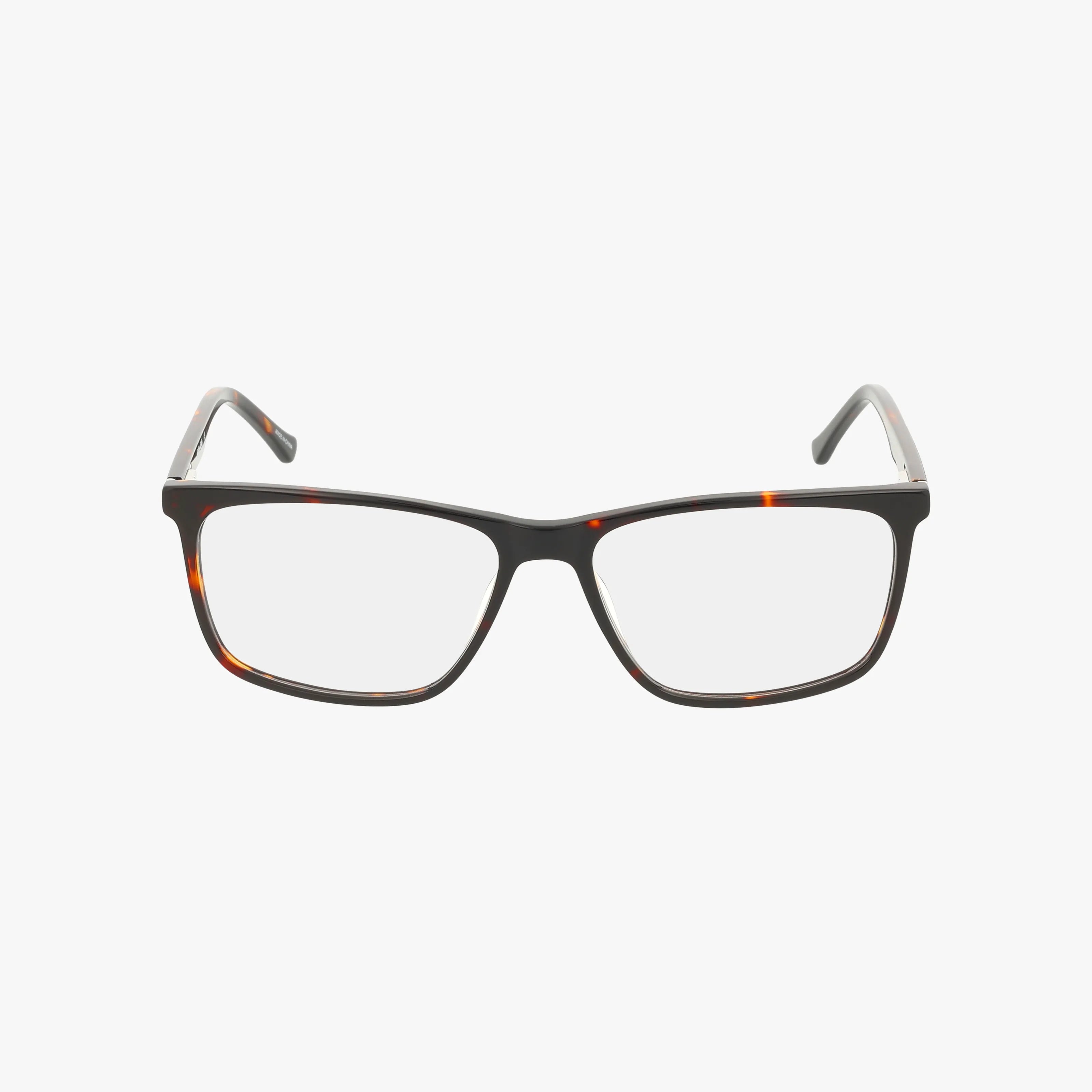The BABY BOY eyeglasses feature a rectangular dark tortoiseshell contemporary frame with clear lenses, displayed facing forward against a plain white background.