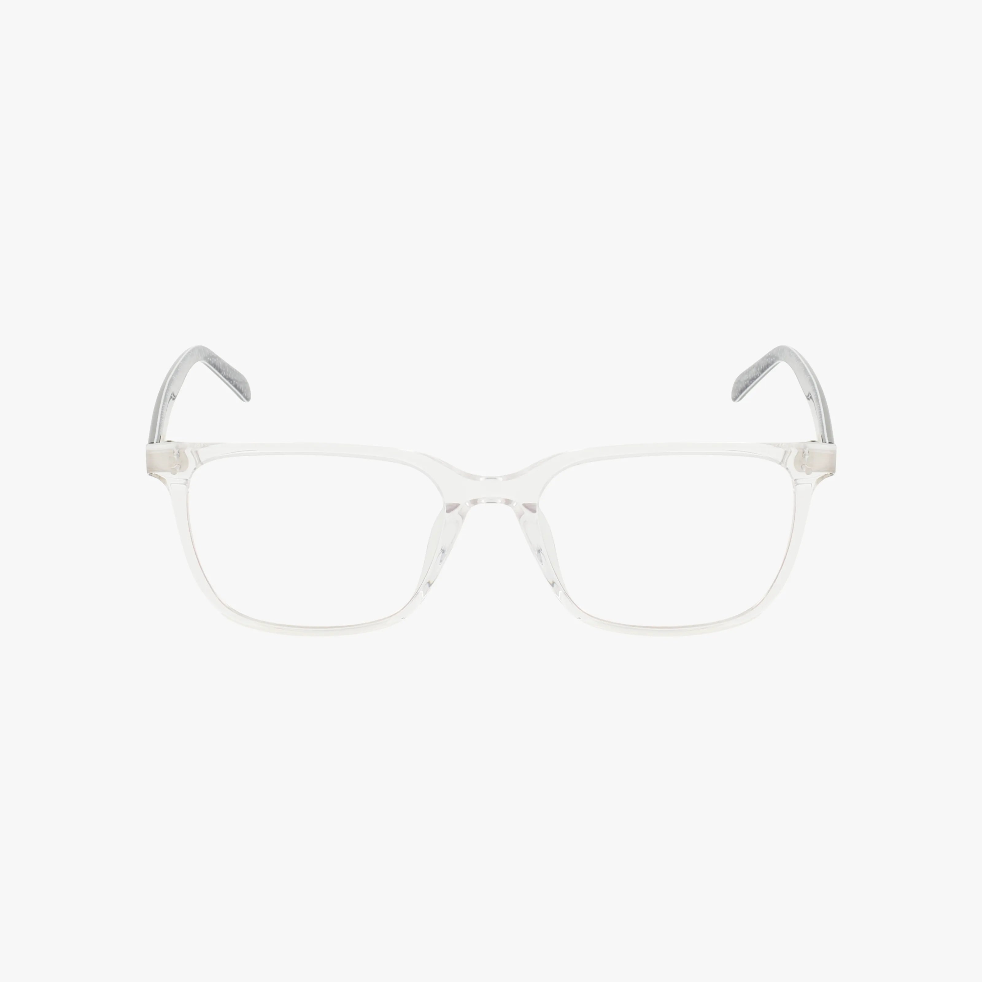 The ECKO702 features clear rectangular eyeglass frames with slightly curved arms, displayed front-facing on a white background, providing a stylish and versatile eyewear option for any occasion.