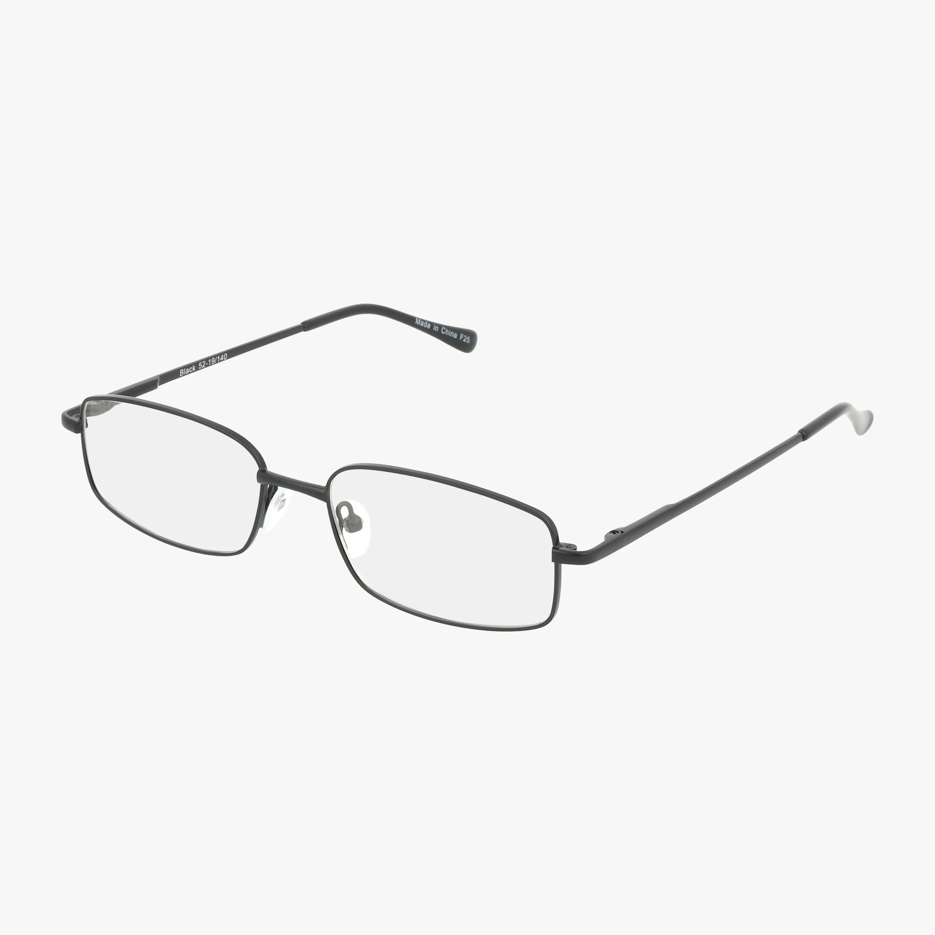 The 176 features rectangular eyeglasses with thin black metal frames and clear lenses, designed to make you stand out, shown on a plain white background.