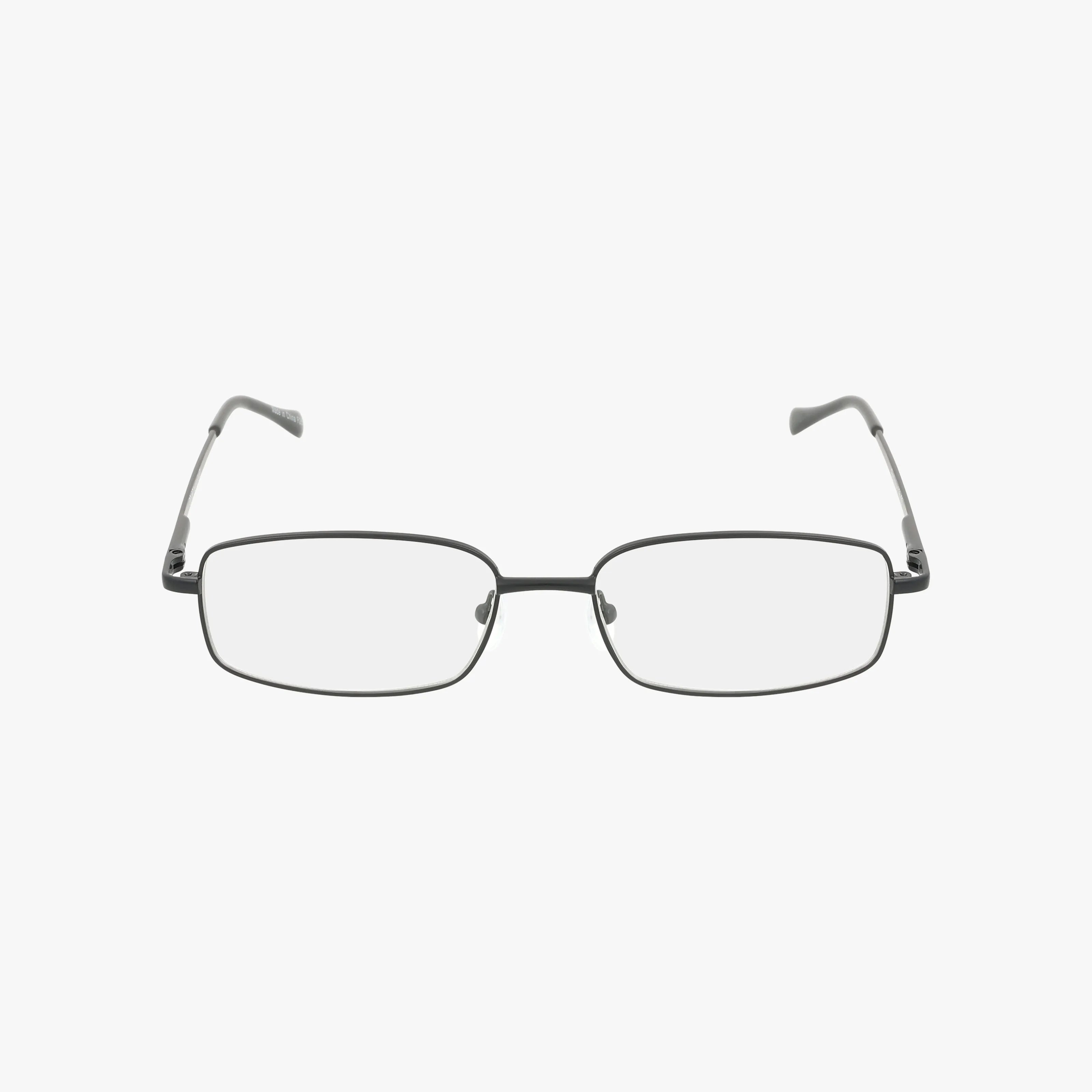 176 features rectangular lenses with thin, dark metal frames and clear lenses. The slightly curved arms offer comfort and style, making these glasses the true Head of the Class and a standout accessory for any look.